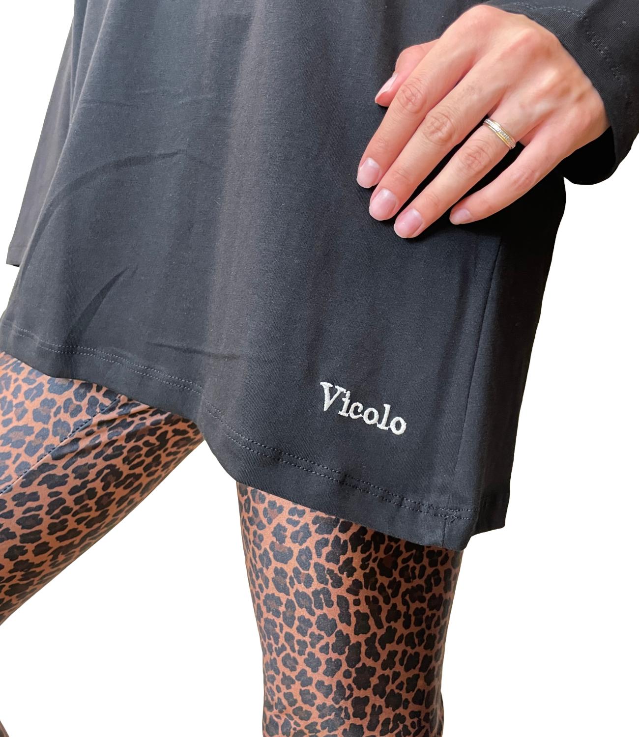 Vicolo T-shirt Logata Nero Donna