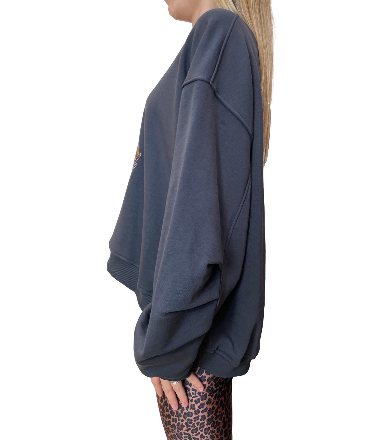 Vicolo Felpa Grigio Scuro Donna