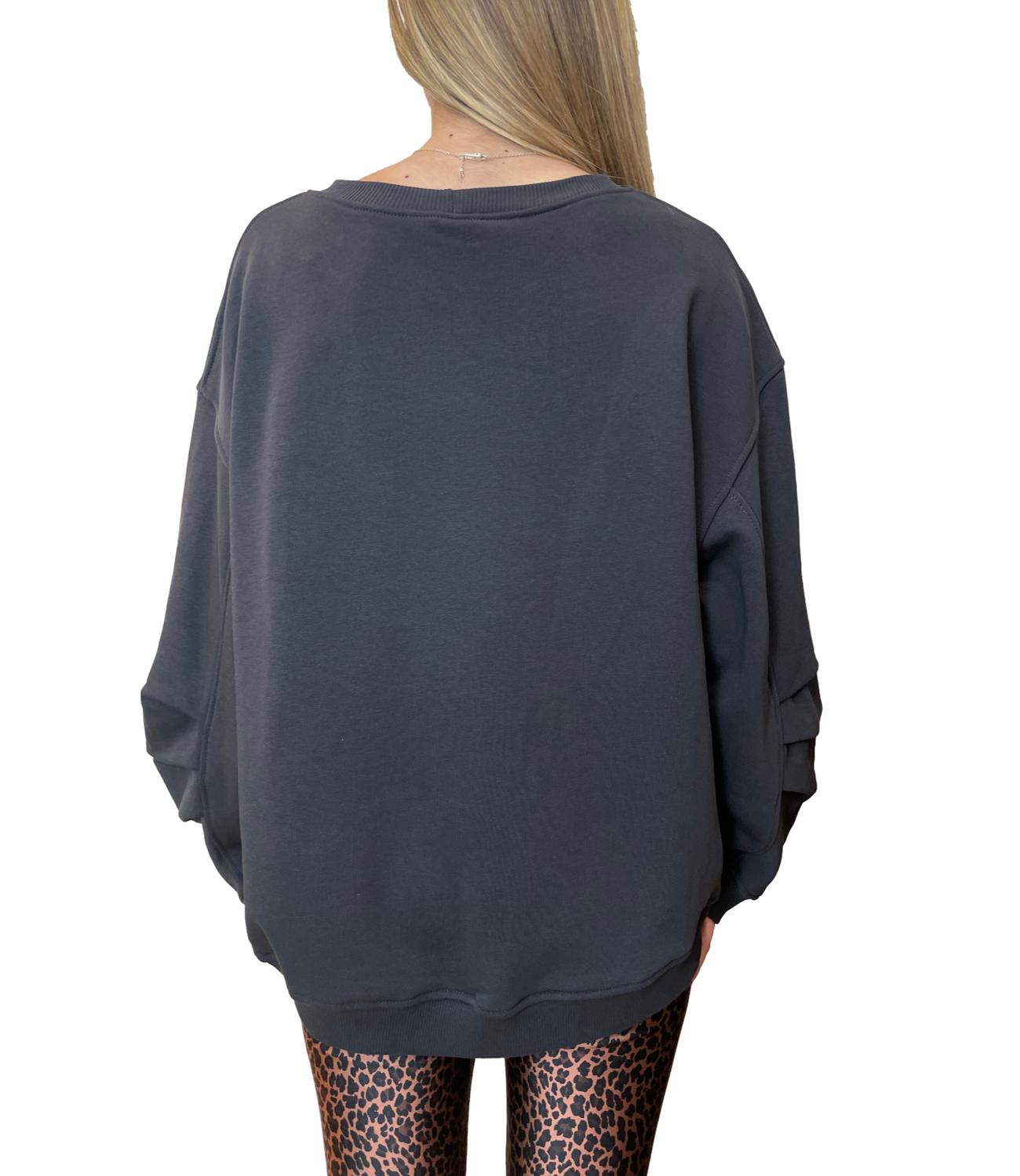 Vicolo Felpa Grigio Scuro Donna