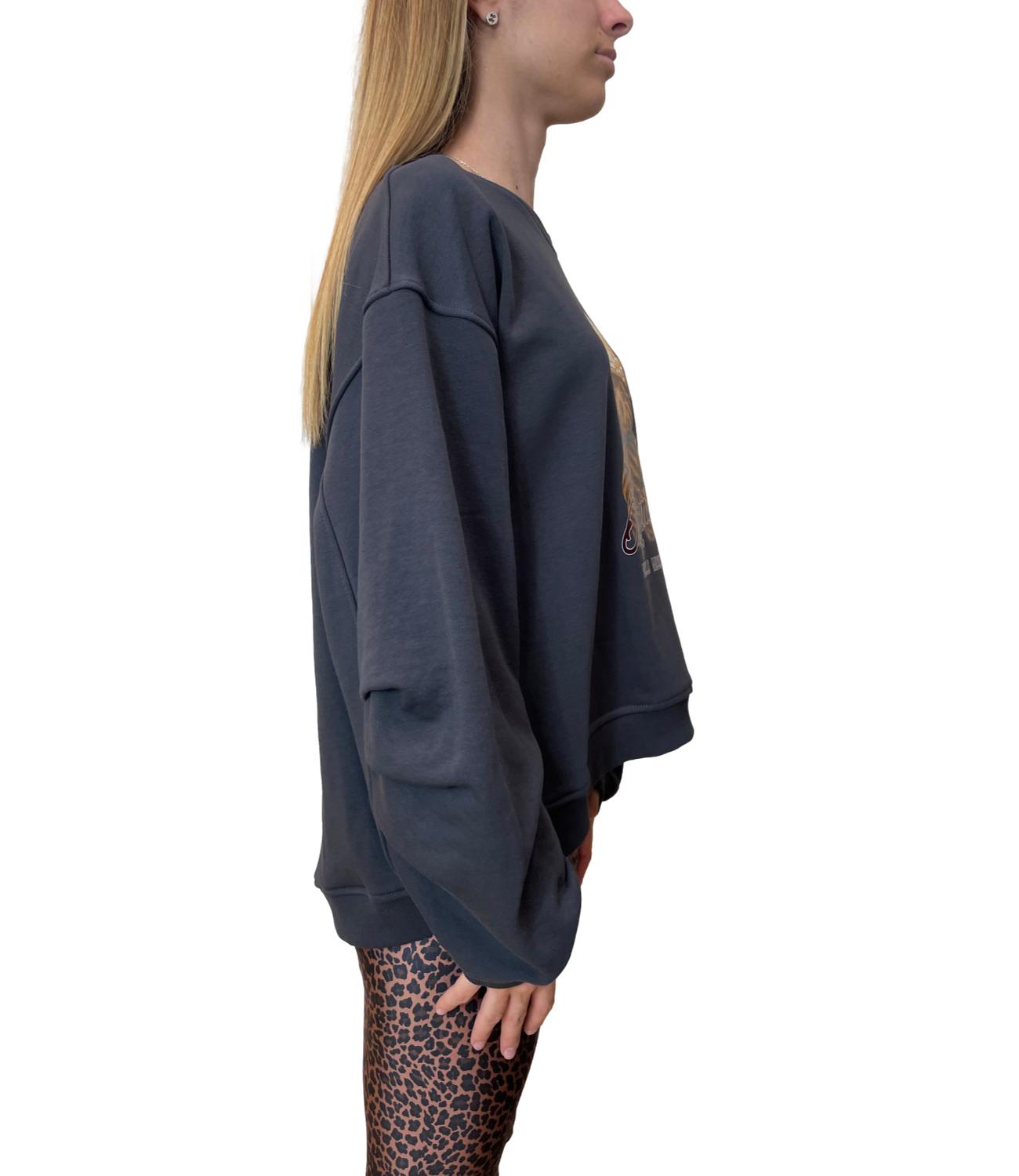 Vicolo Felpa Grigio Scuro Donna