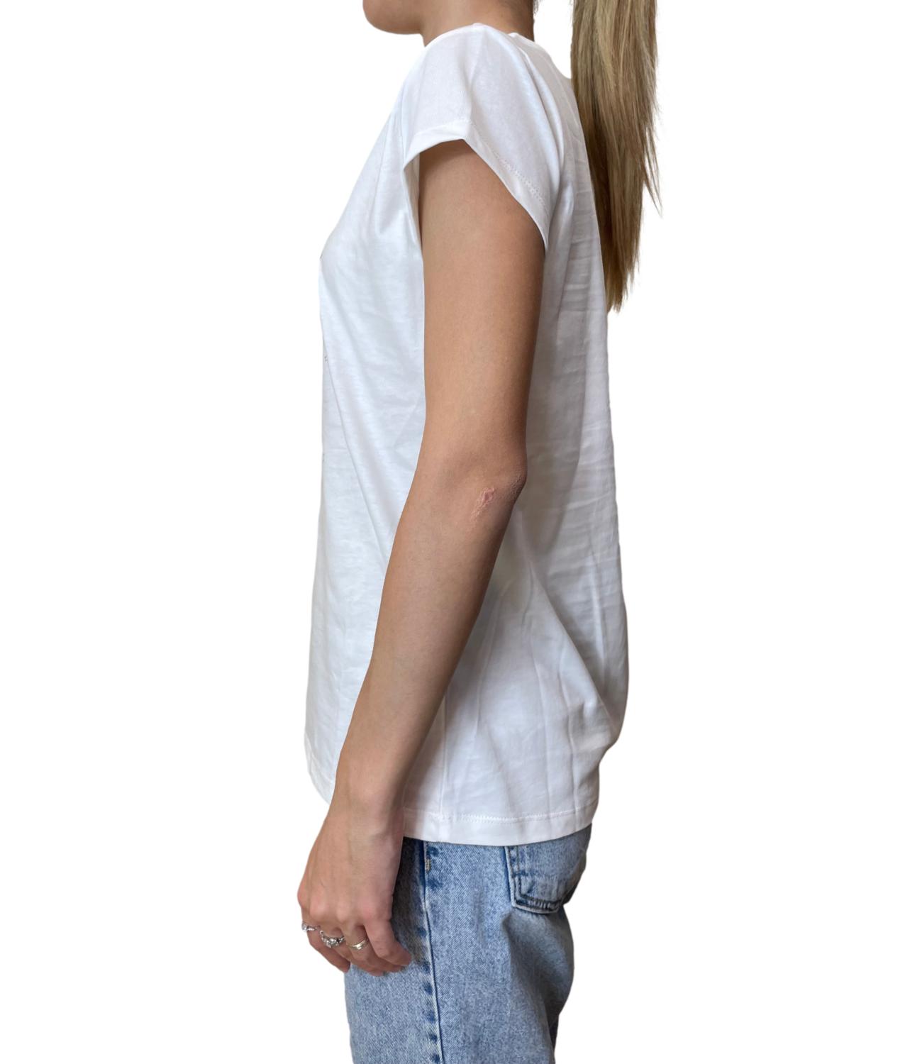 Vicolo T-shirt Stampa Savage Bianco Donna