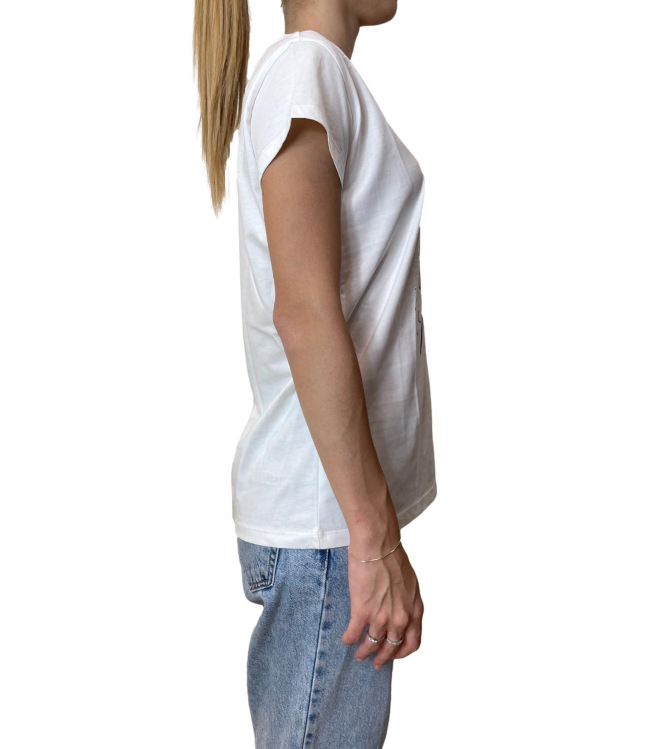 Vicolo T-shirt Stampa Savage Bianco Donna