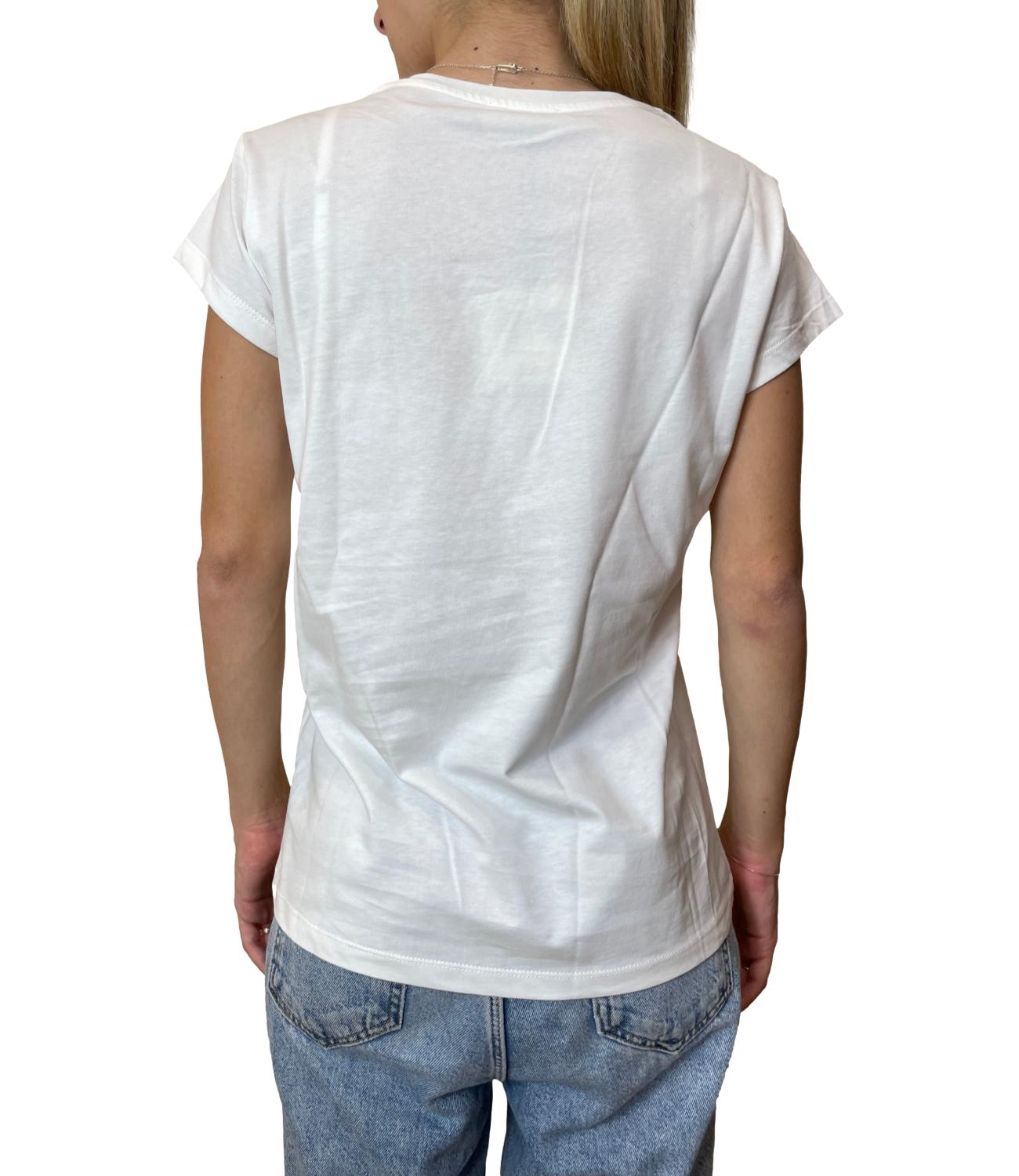 Vicolo T-shirt Stampa Savage Bianco Donna