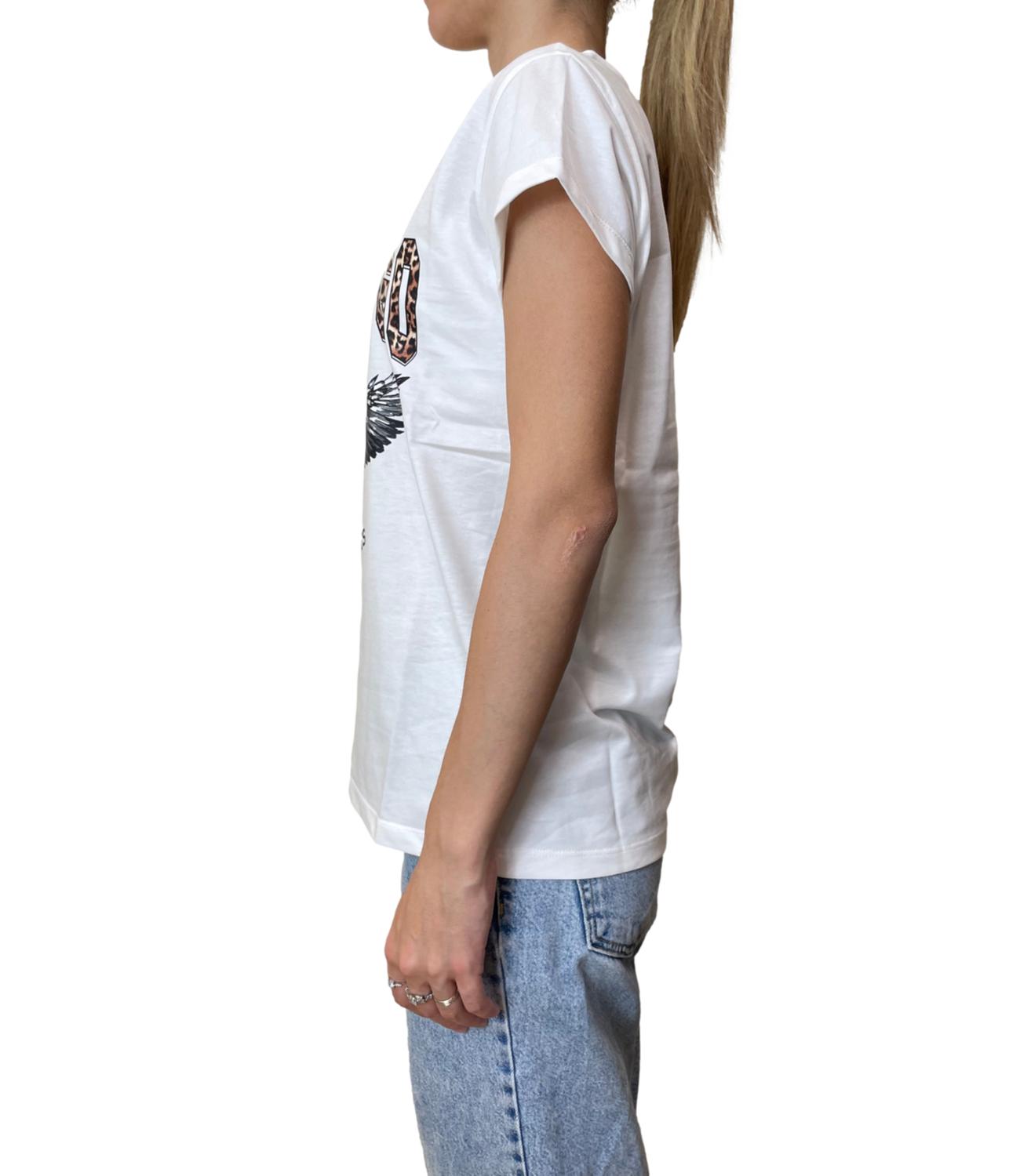 Vicolo T-shirt Stampa Chicago Bianco Donna