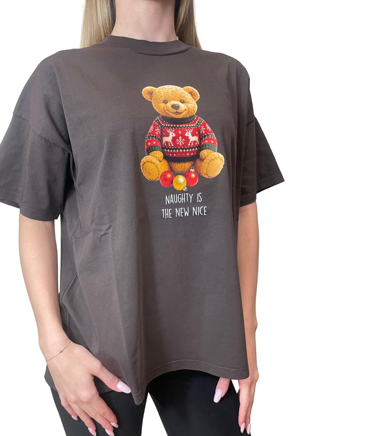 Vicolo T-shirt Stampa Orsetto Moro Donna