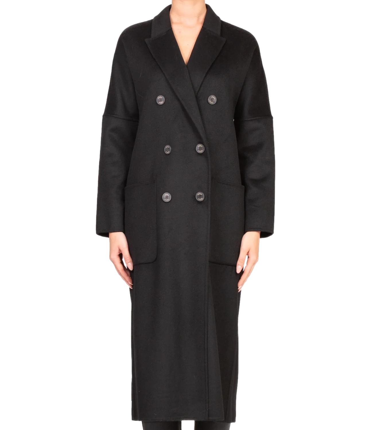Vicolo Cappotto Lungo Nero Donna