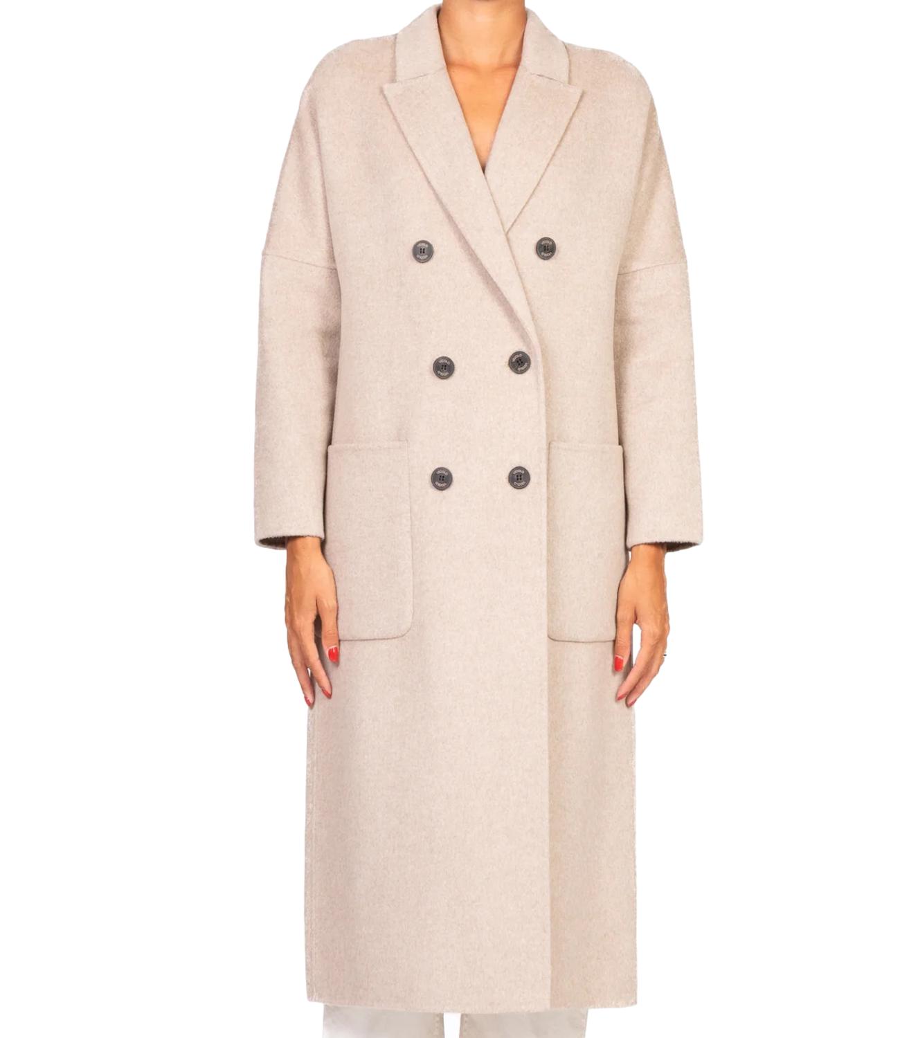 Vicolo Cappotto Lungo Beige Donna