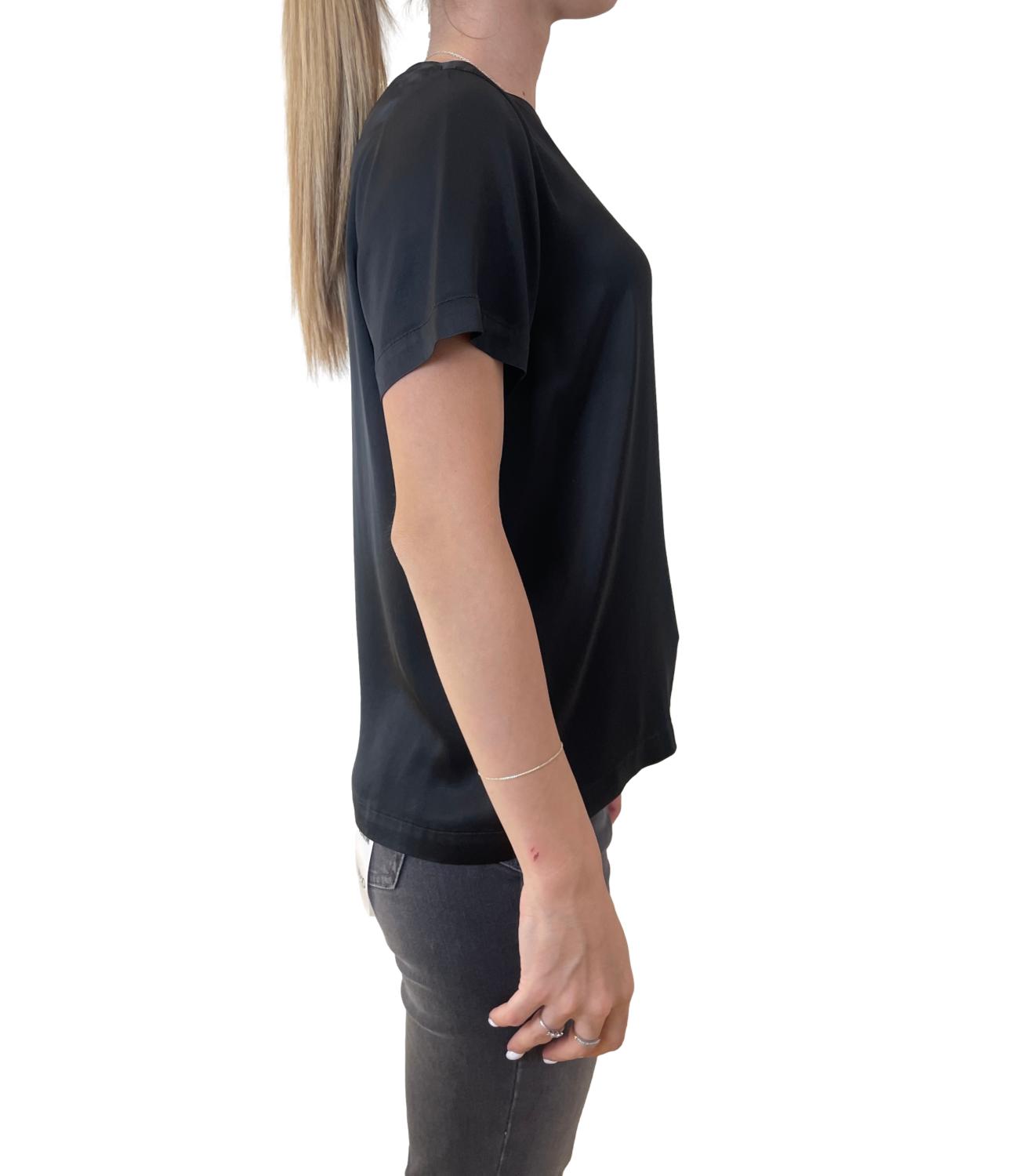 Vicolo t-shirt raso nera donna