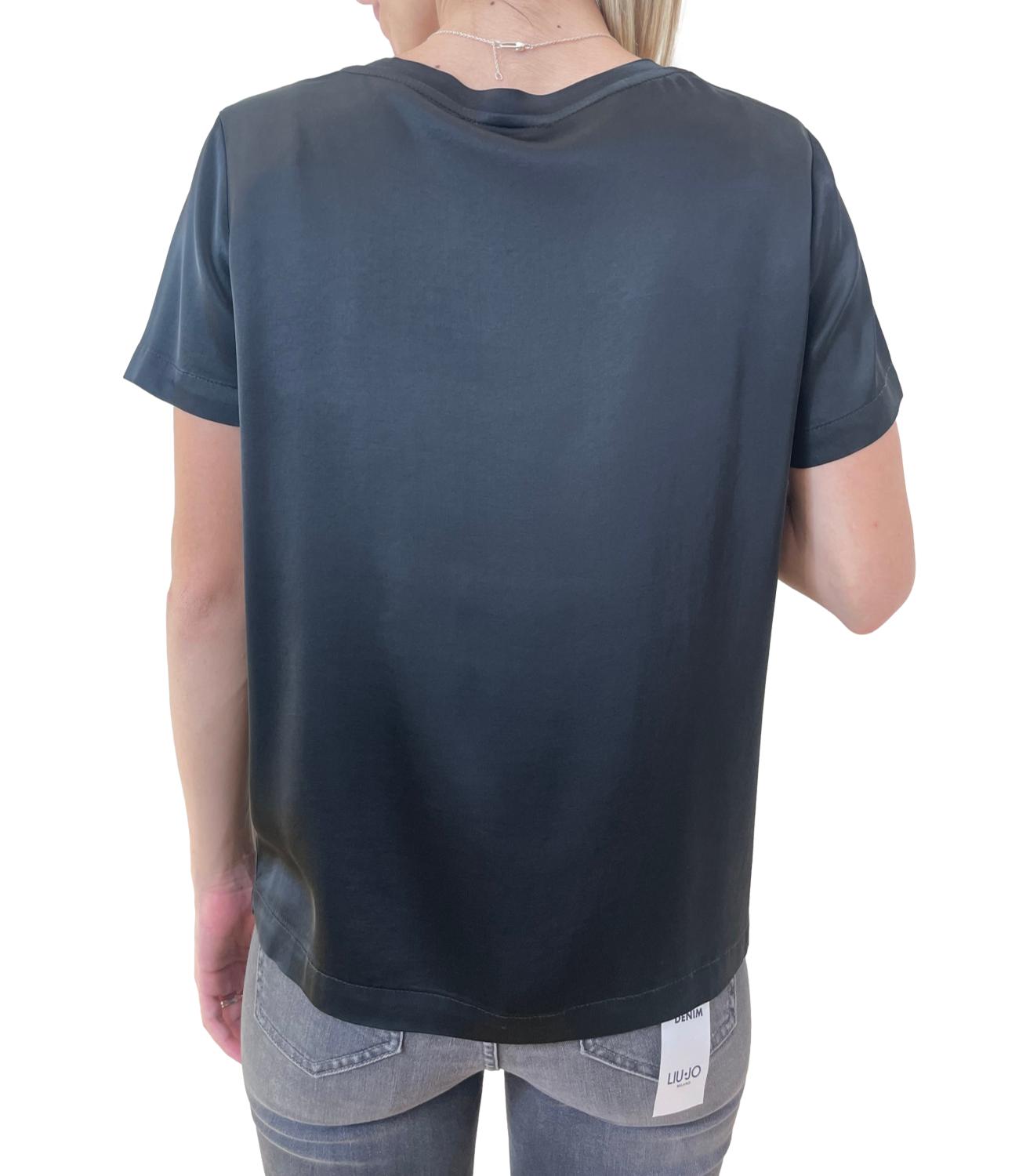 Vicolo t-shirt raso nera donna