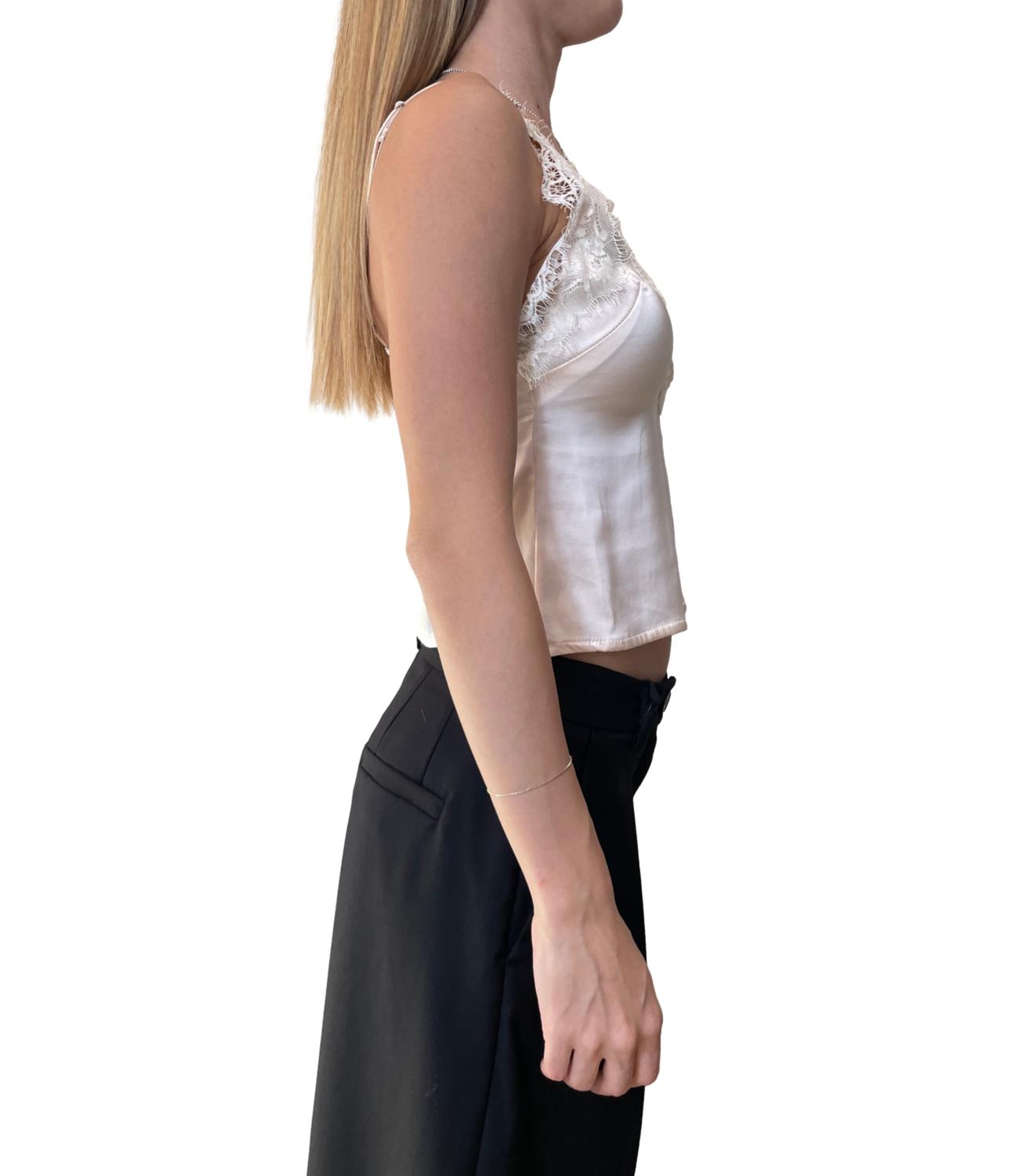 Vicolo Top Pizzo Panna Donna