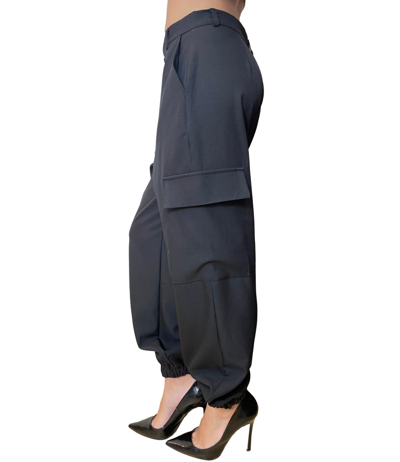 Vicolo Pantalone Cargo Nero Donna