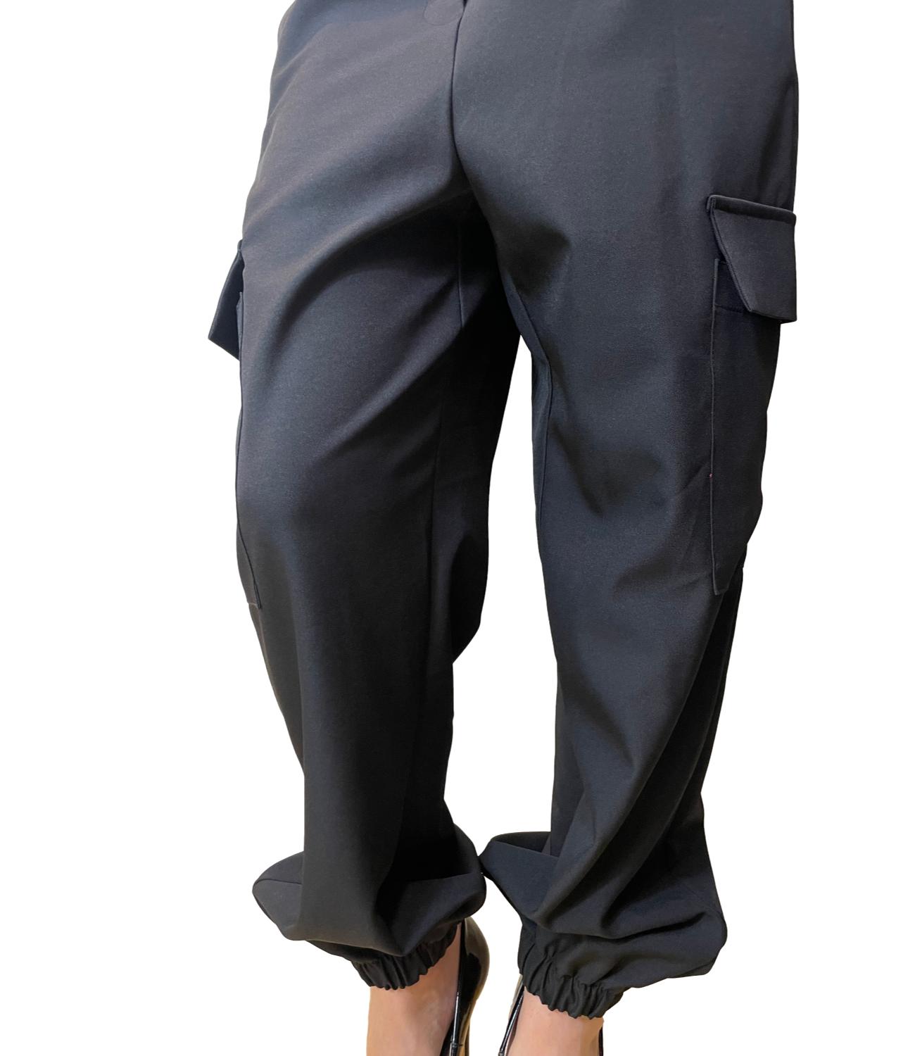 Vicolo Pantalone Cargo Nero Donna
