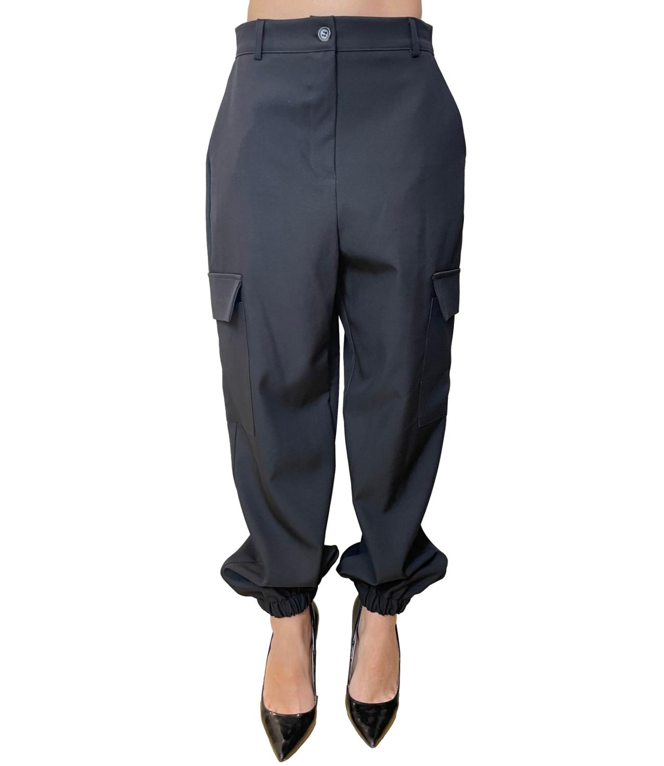 Vicolo Pantalone Cargo Nero Donna