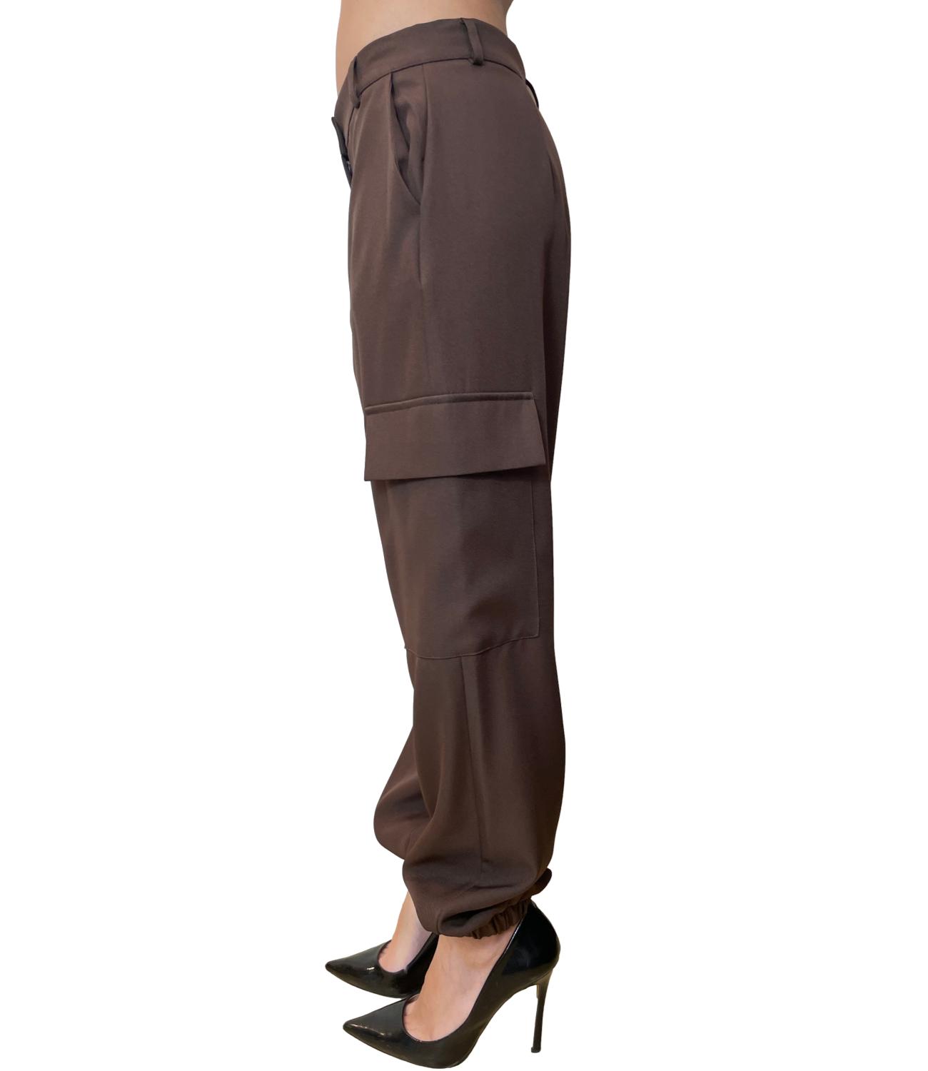 Vicolo Pantalone Cargo Marrone Donna
