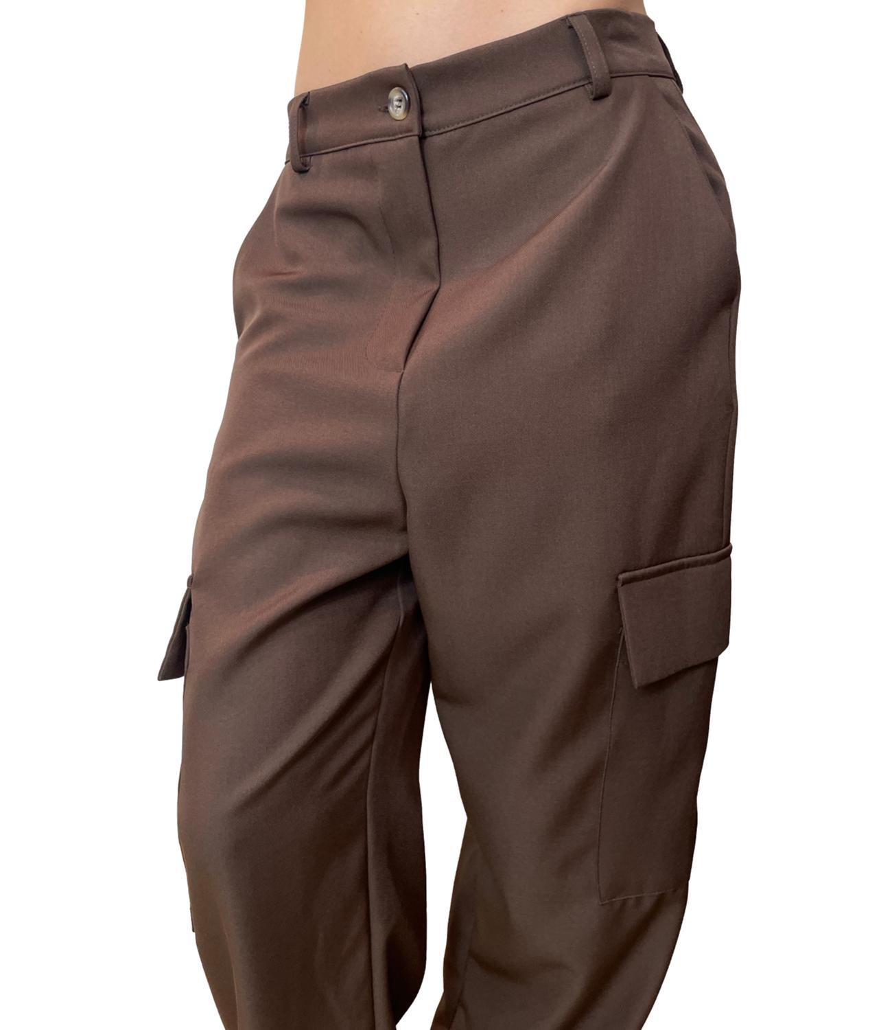 Vicolo Pantalone Cargo Marrone Donna