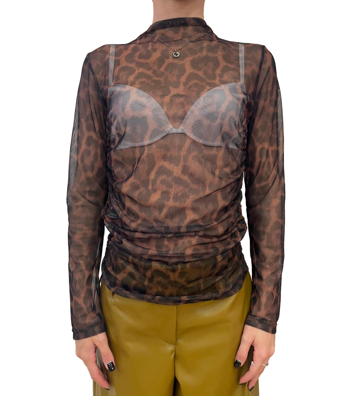 Vicolo Maglia Maculata Beige Donna