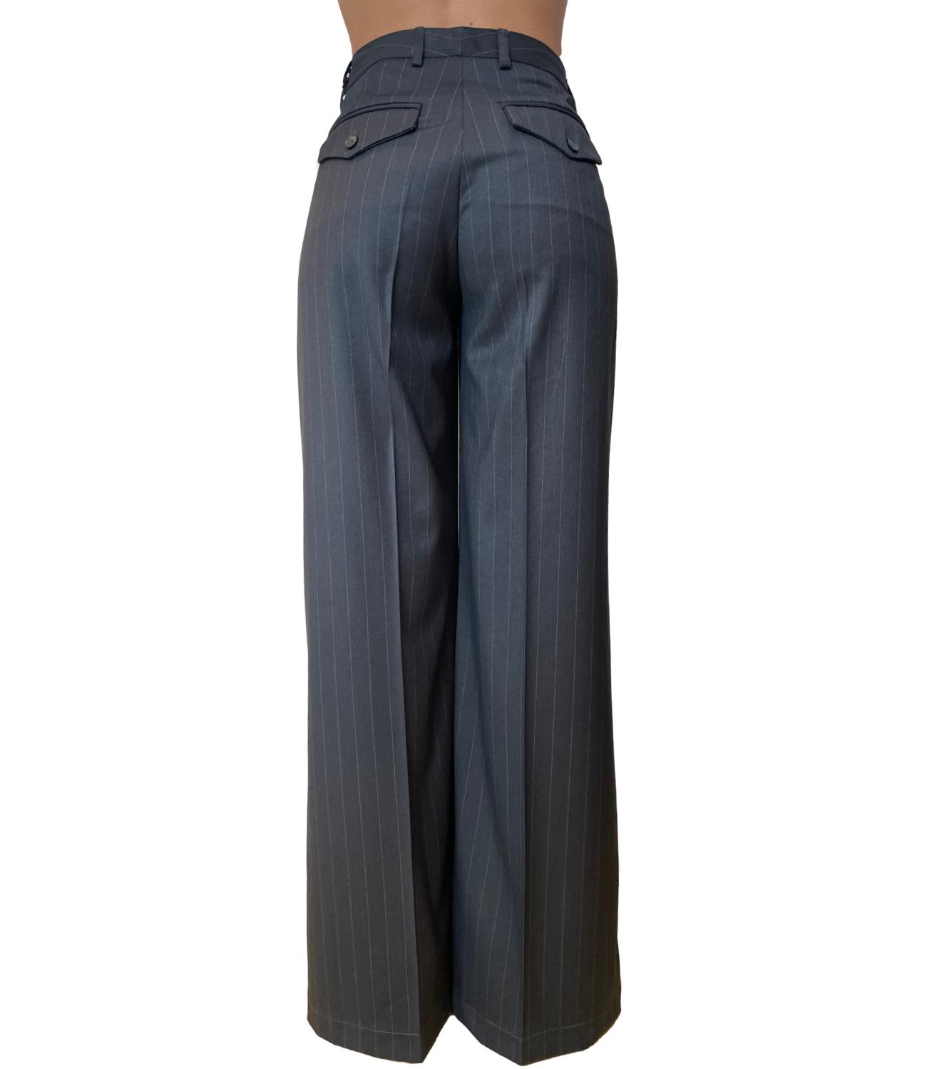 Vicolo Pantalone Grigio Gessato Donna