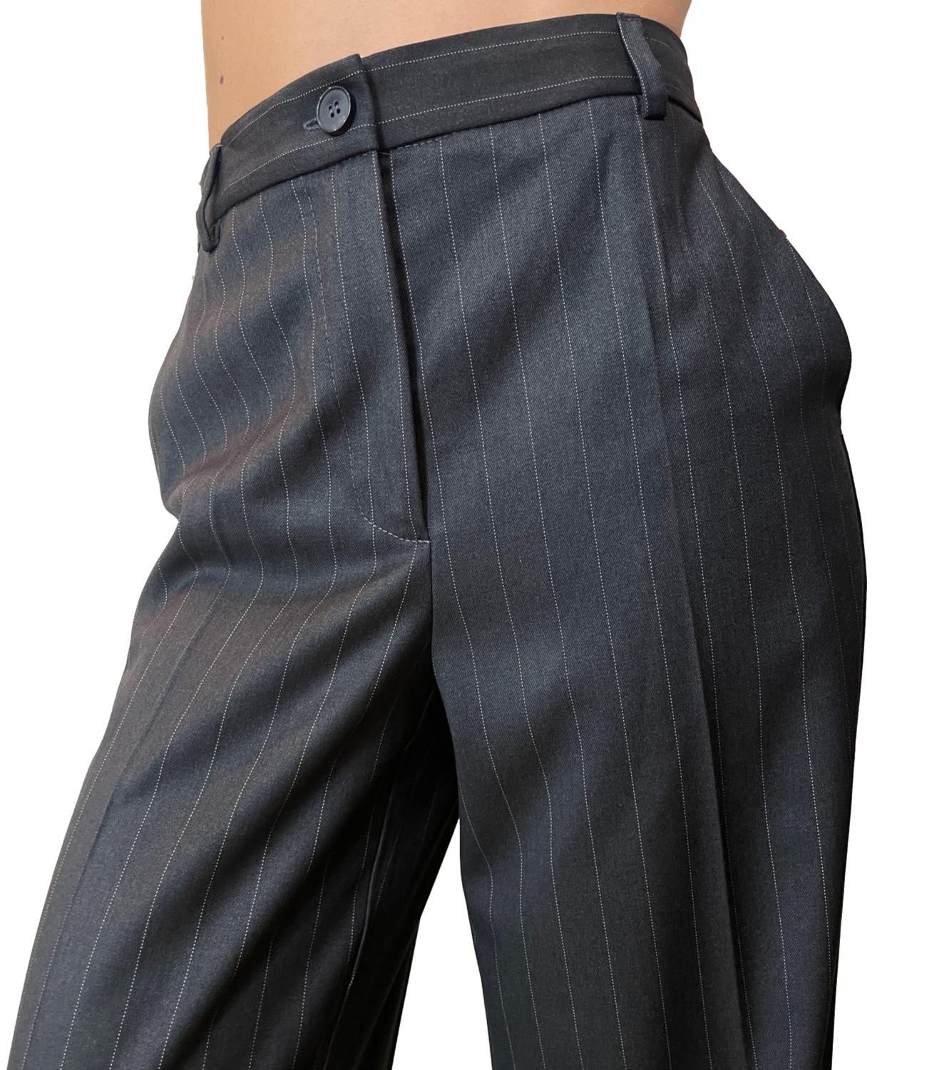 Vicolo Pantalone Grigio Gessato Donna