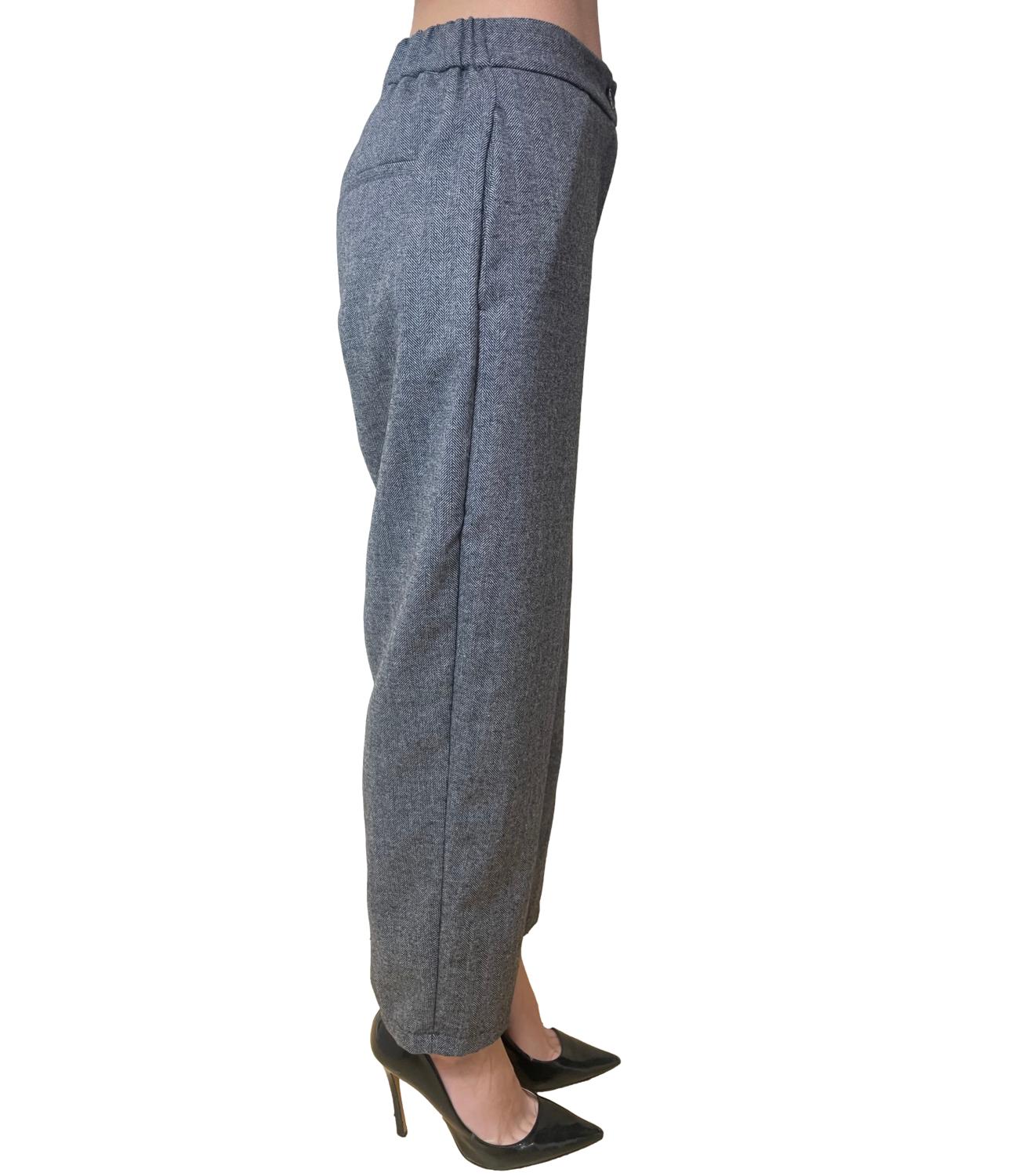 Vicolo Pantalone Grigio Spigato Donna