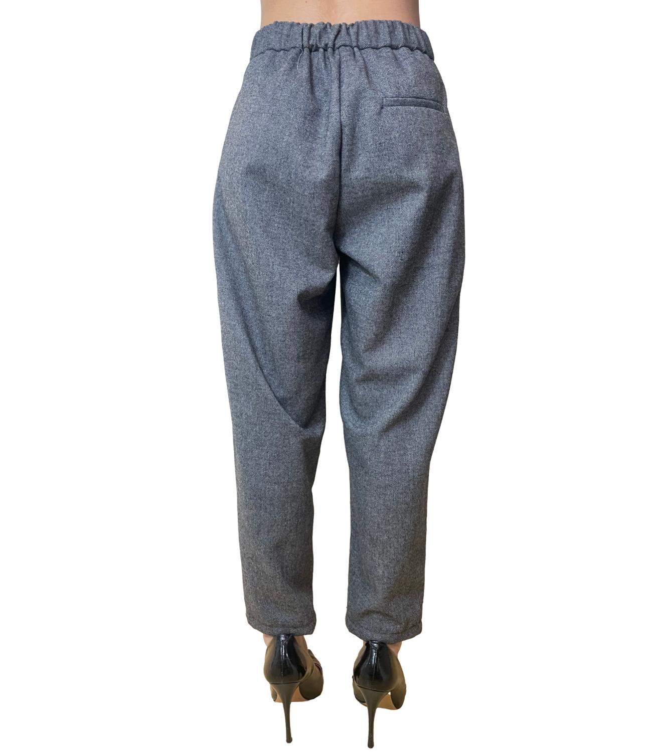 Vicolo Pantalone Grigio Spigato Donna
