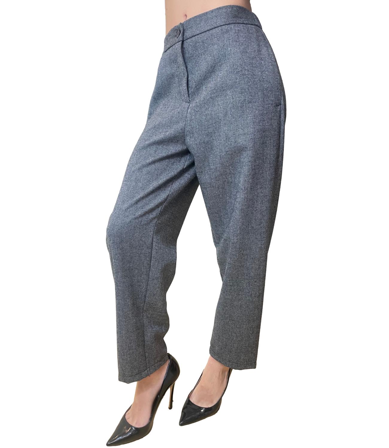 Vicolo Pantalone Grigio Spigato Donna
