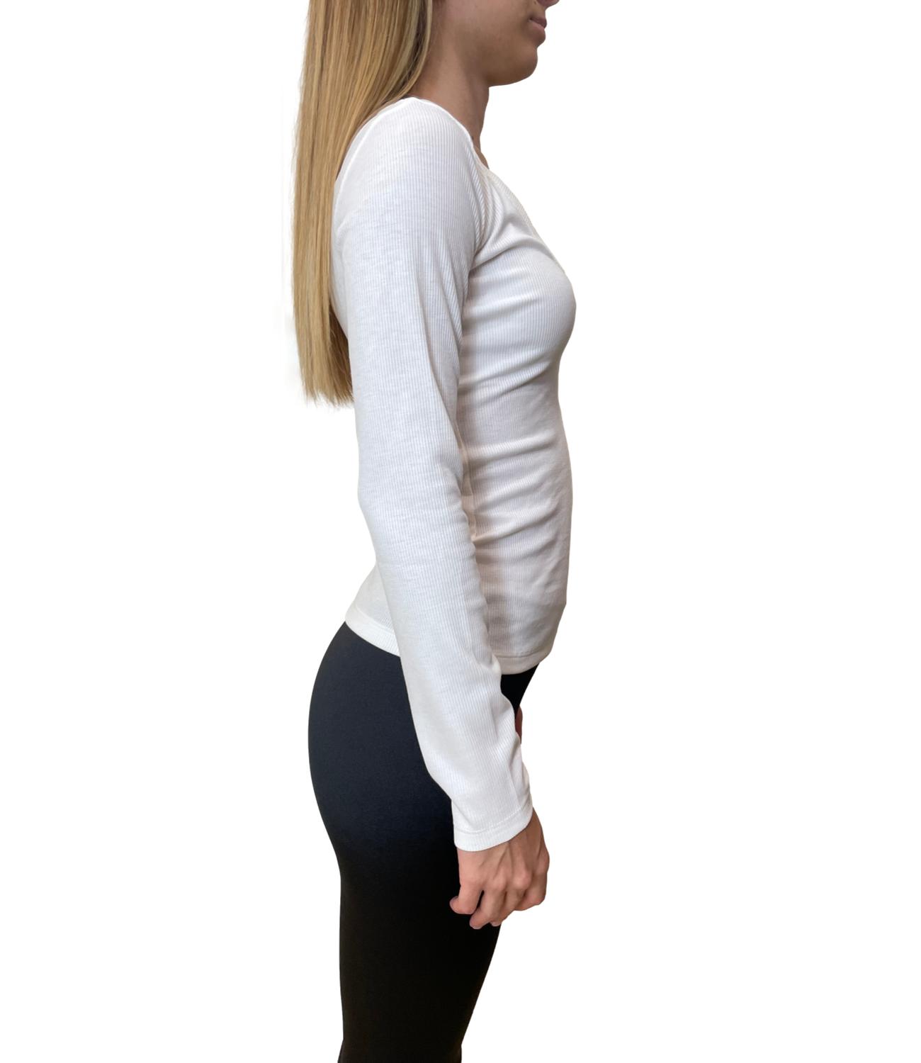 Vicolo Top Scollo a V Bianco Donna