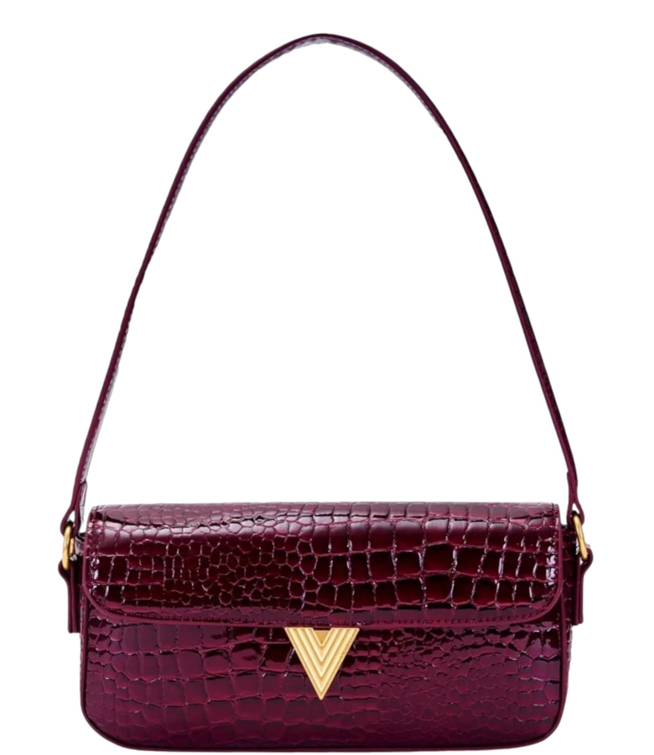 Vicolo Borsa Pencil Crocco Effect Bordeaux Donna