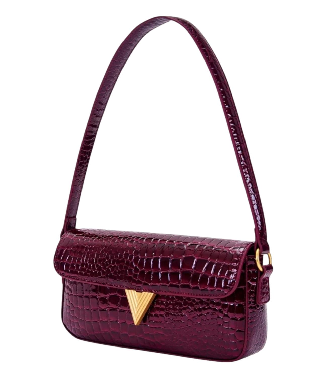 Vicolo Borsa Pencil Crocco Effect Bordeaux Donna