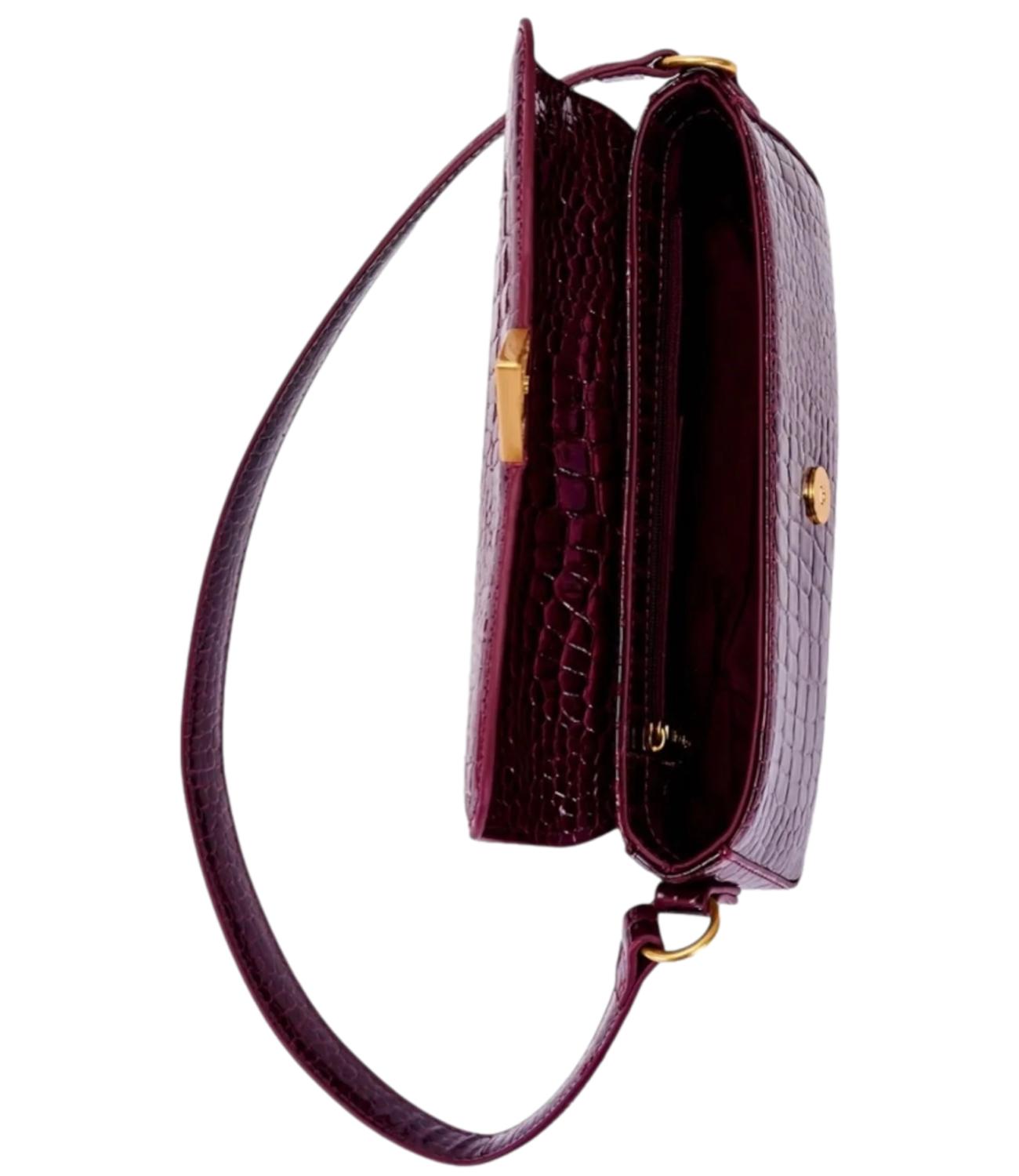 Vicolo Borsa Pencil Crocco Effect Bordeaux Donna
