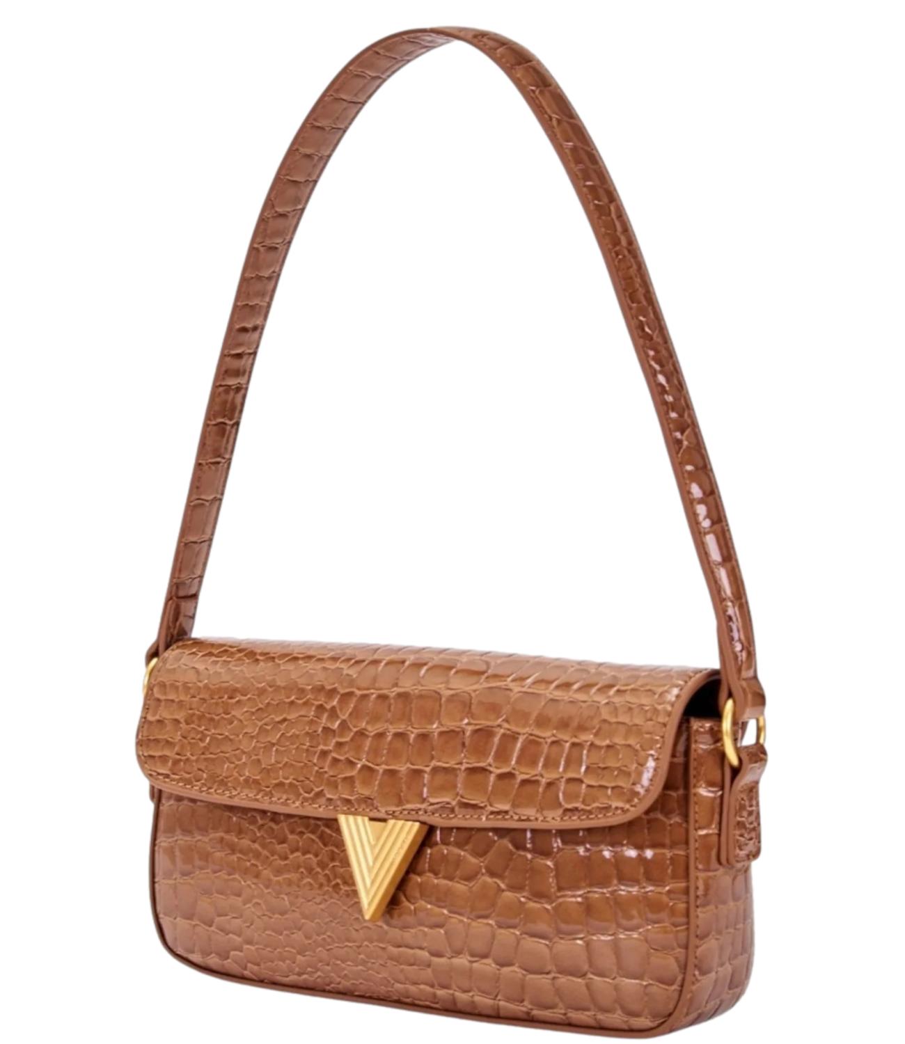 Vicolo Borsa Pencil Crocco Effect Cammello Donna