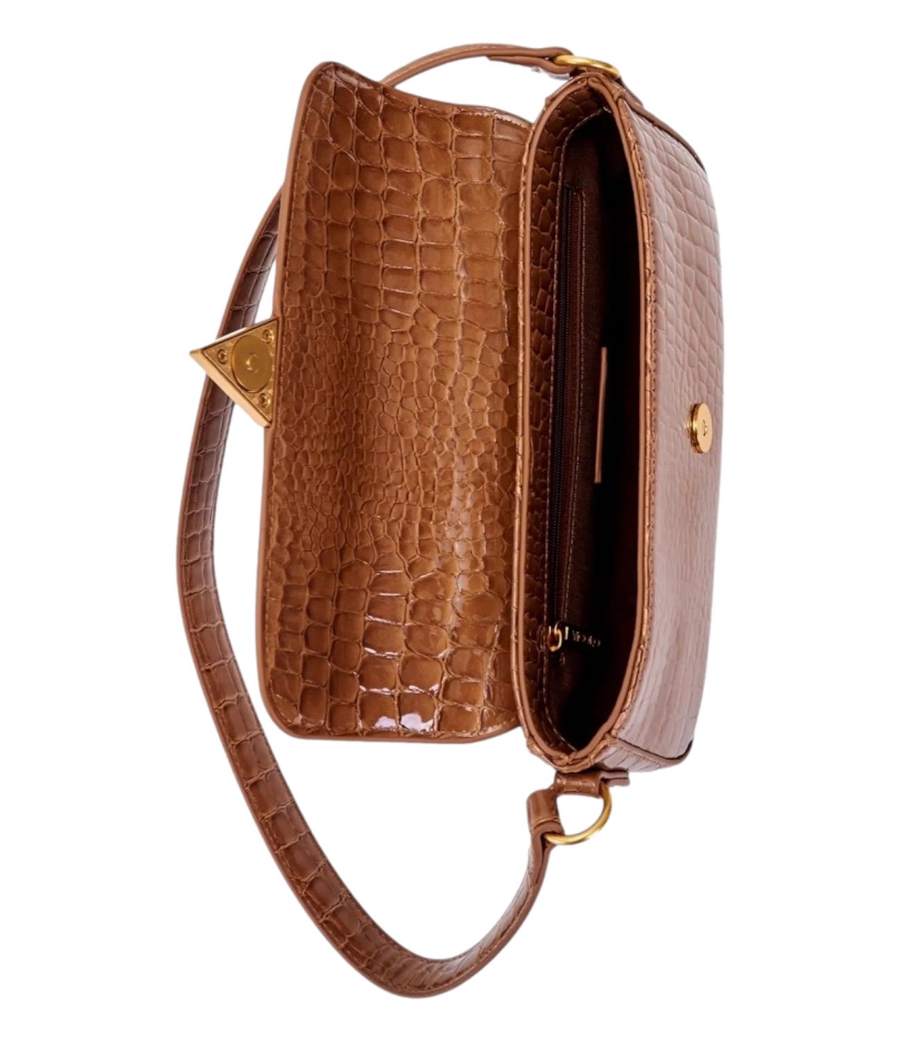 Vicolo Borsa Pencil Crocco Effect Cammello Donna