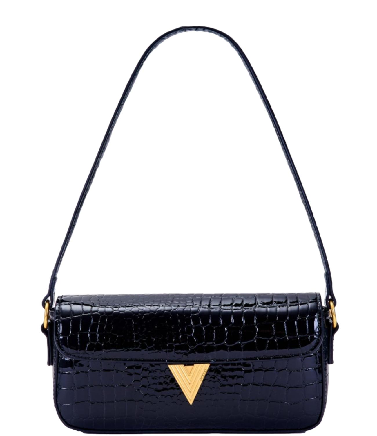 Vicolo Borsa Pencil Crocco Effect Nera Donna