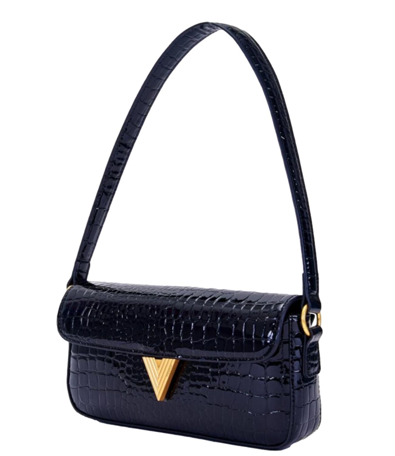 Vicolo Borsa Pencil Crocco Effect Nera Donna
