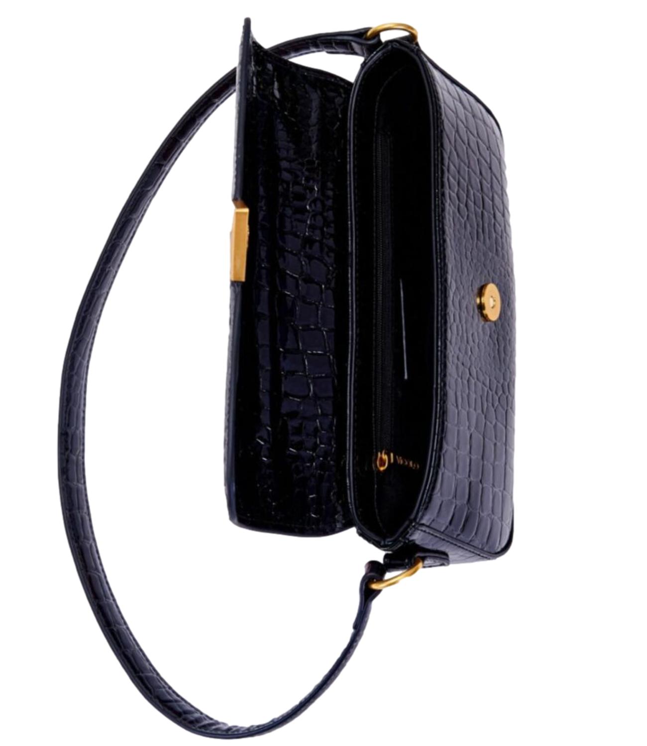 Vicolo Borsa Pencil Crocco Effect Nera Donna