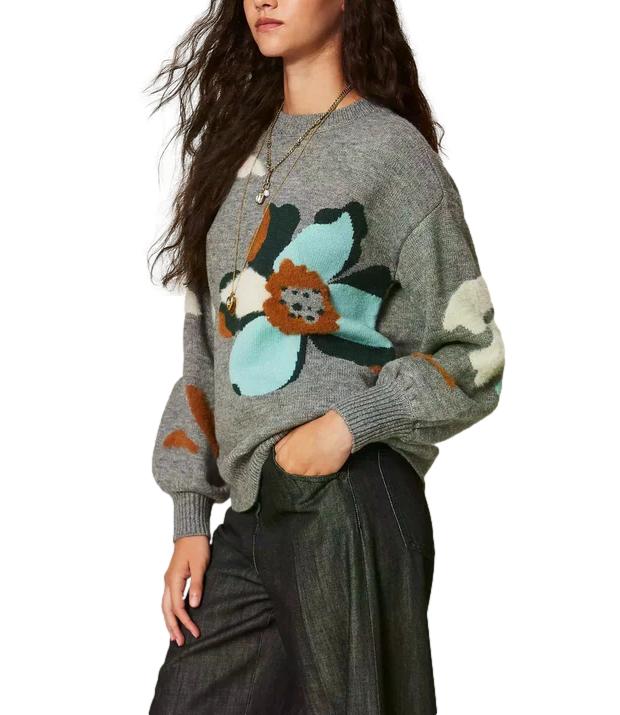 Maglia Actitude Twinset 262AT3021 Donna - Intarsio Grigio Medio Mel./sme