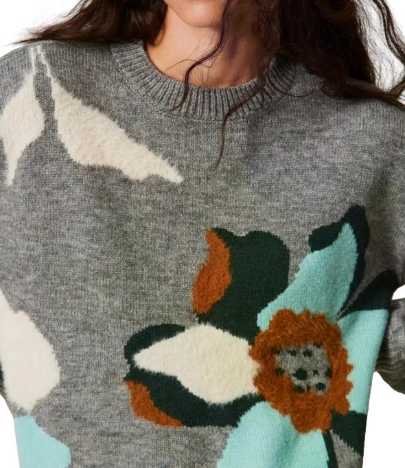 Maglia Actitude Twinset 262AT3021 Donna - Intarsio Grigio Medio Mel./sme