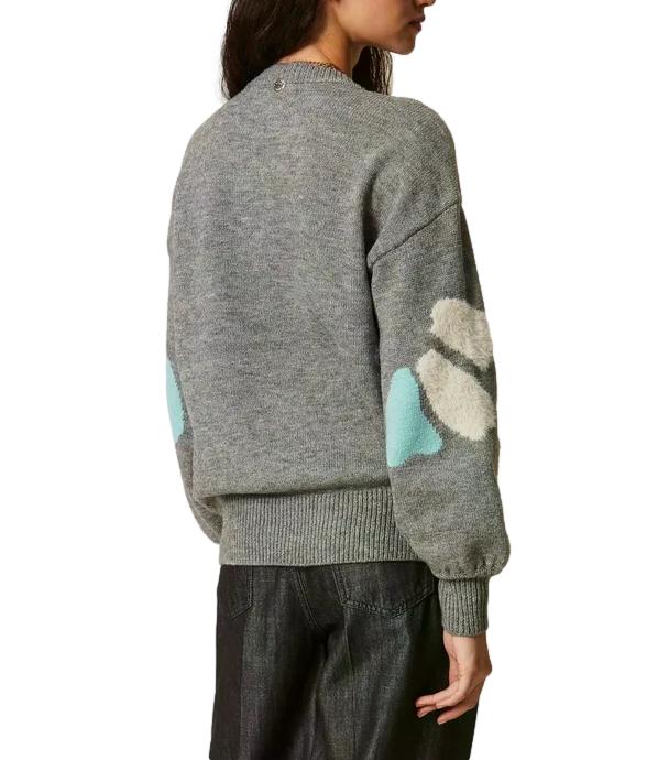 Maglia Actitude Twinset 262AT3021 Donna - Intarsio Grigio Medio Mel./sme