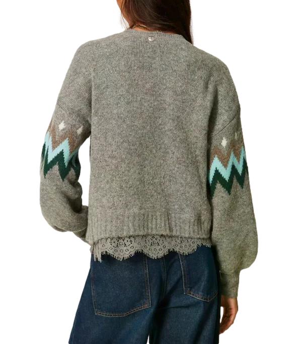 Maglia Actitude Twinset 262AT3034 Donna - Jacq.grigio Medio Mel.smeraldo