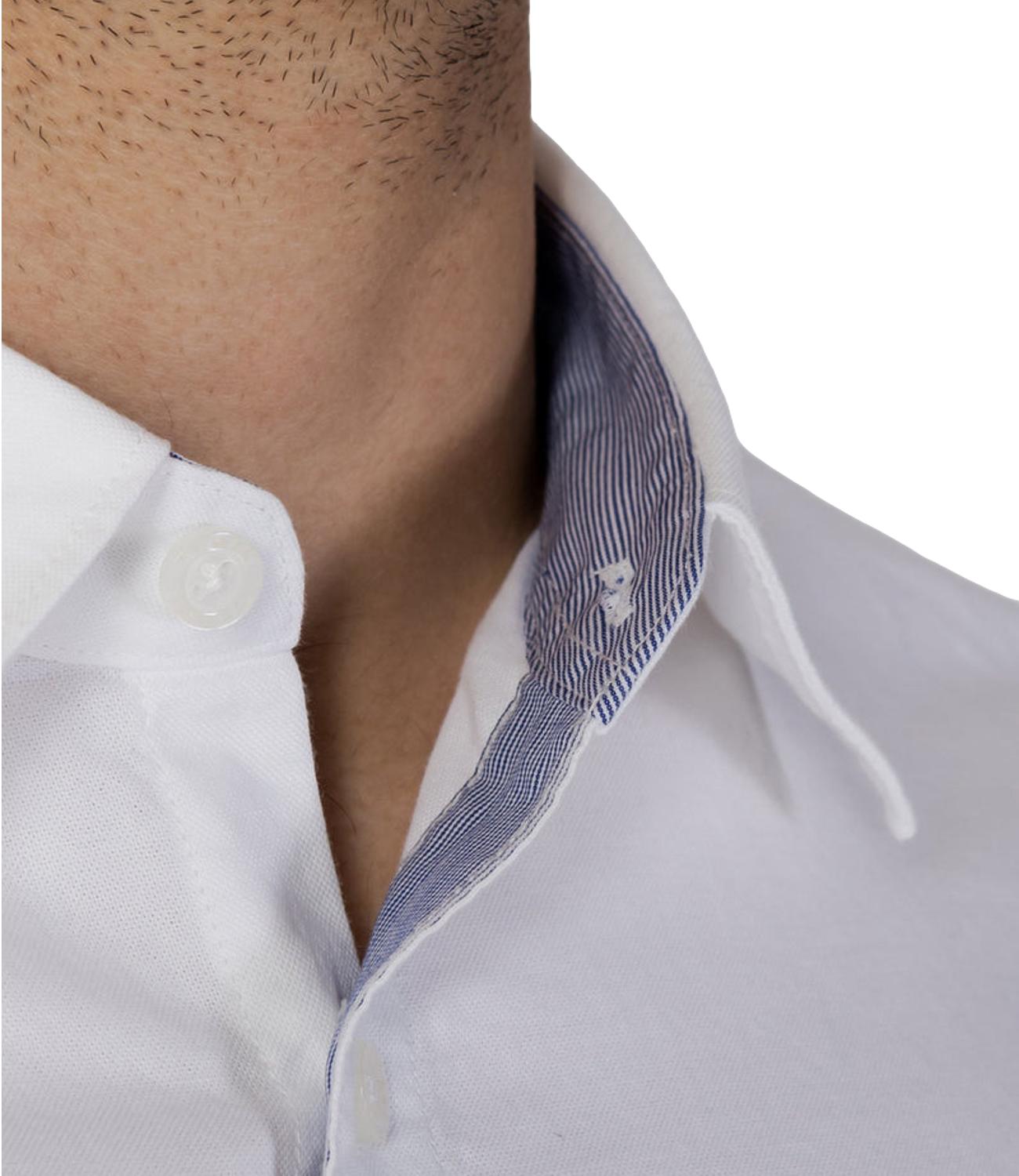 Camicia Armani Exchange 8NZCGBZ8ANZ Uomo - White Oxford/7blue/w