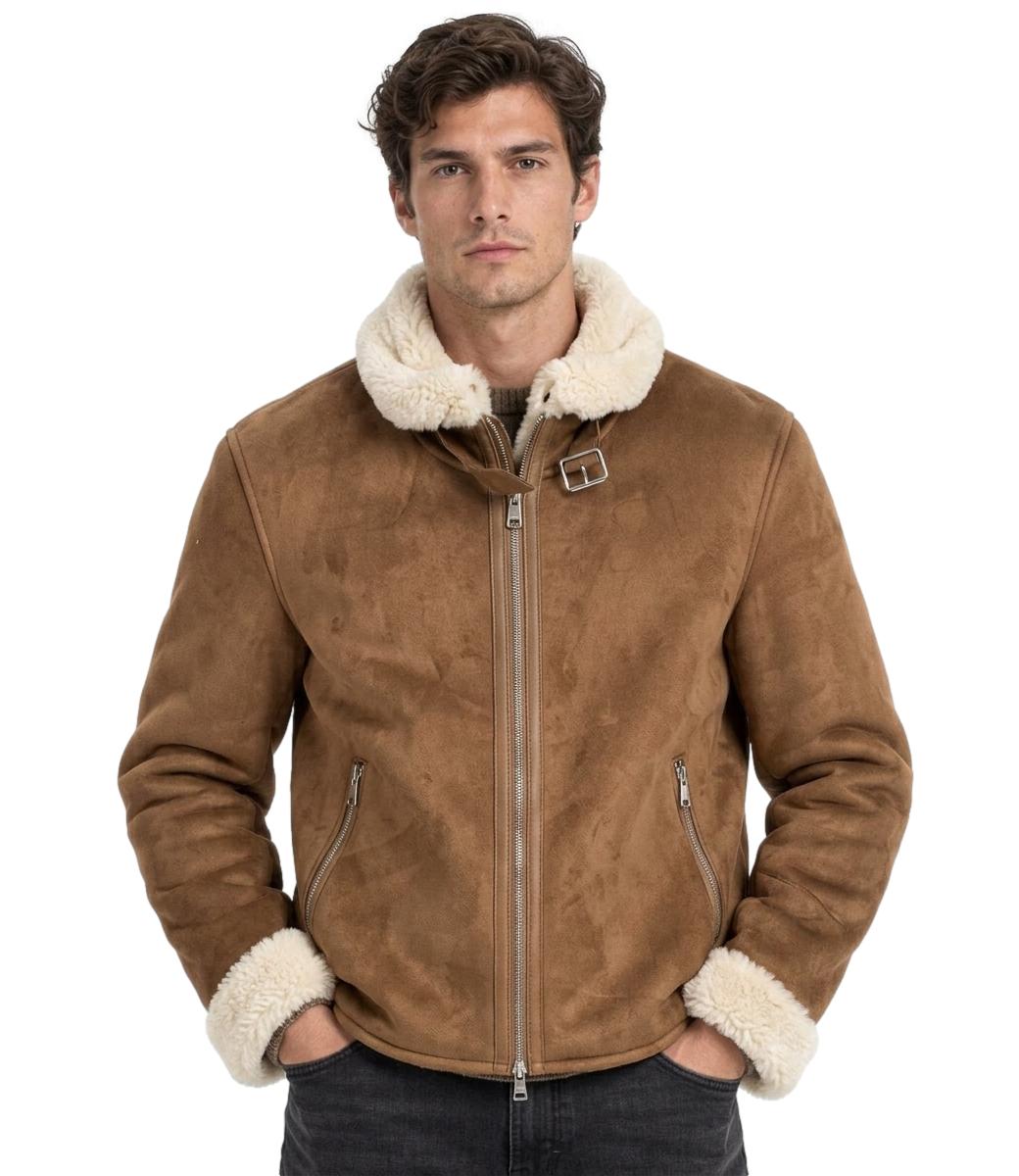 Giacca pelle At.p.co A333SVENMT7 Uomo - Cammello
