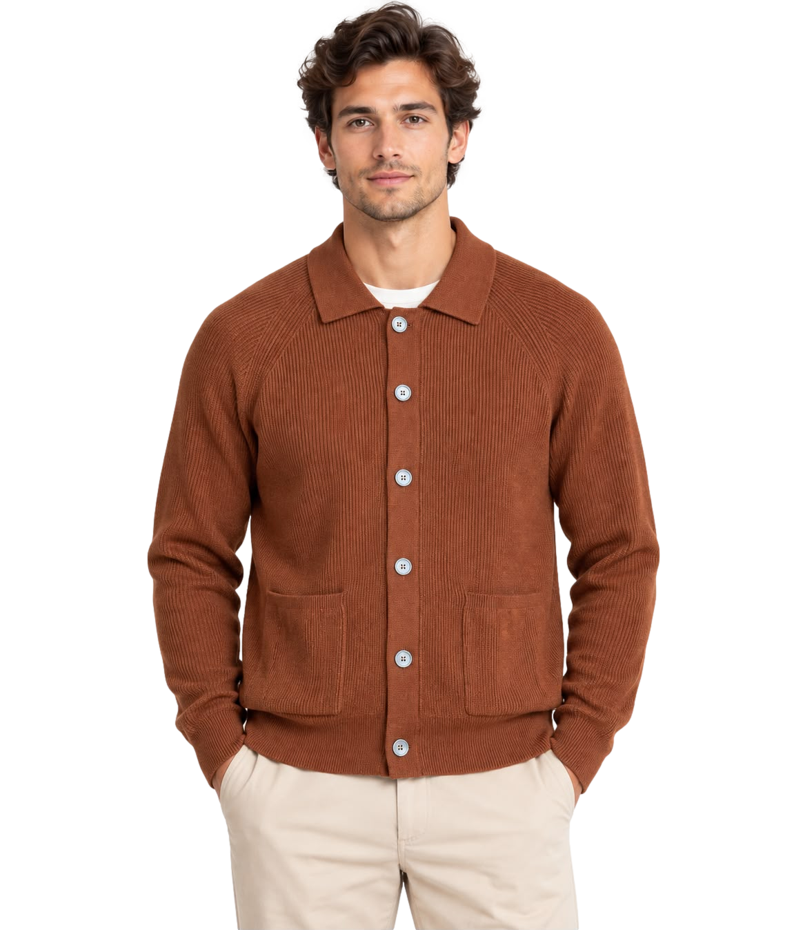 Cardigan At.p.co A33421L126 Uomo - Mattone