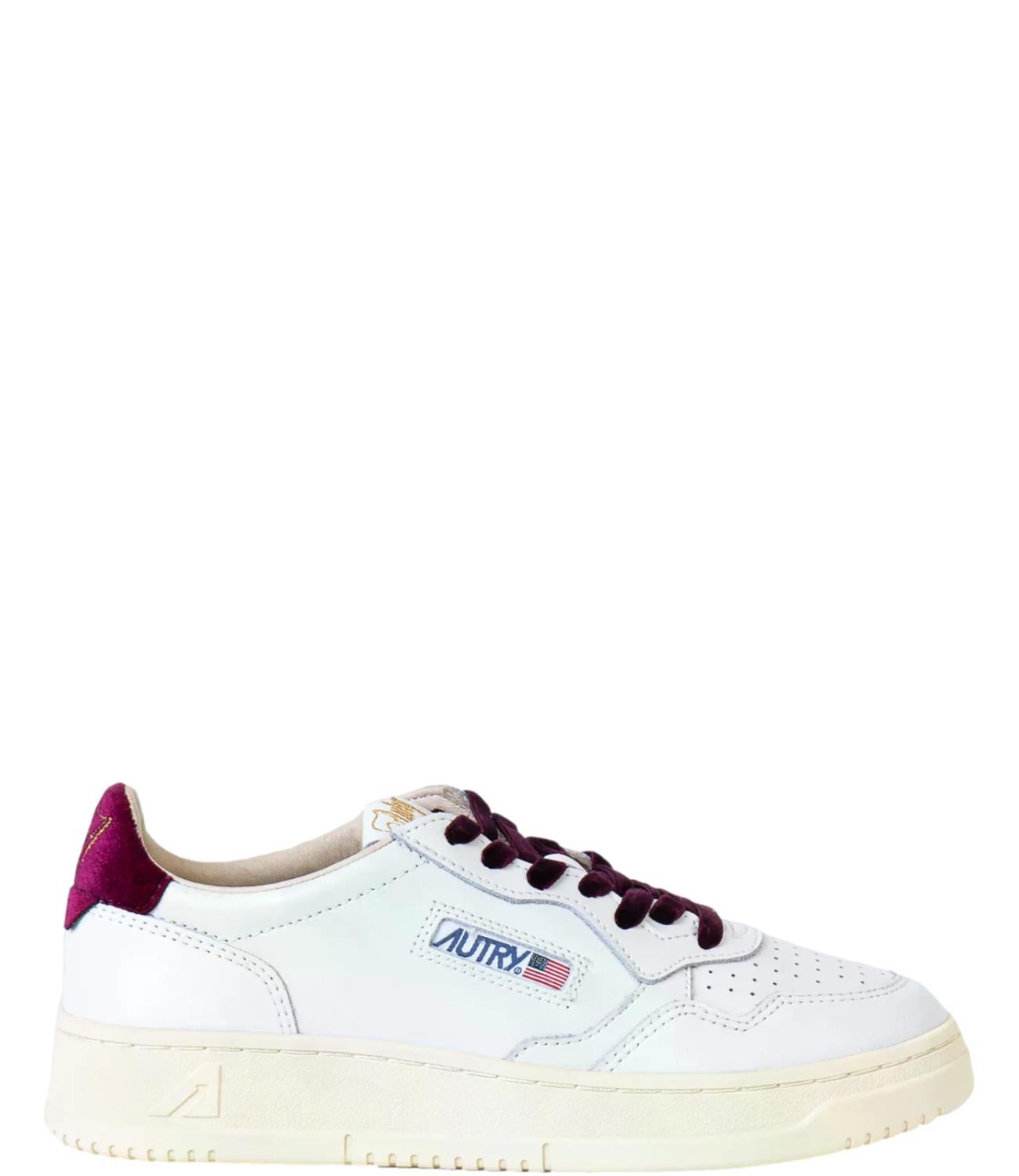Sneakers Autry AULW VZ01 Donna - Leather/velvet/logo White/fig