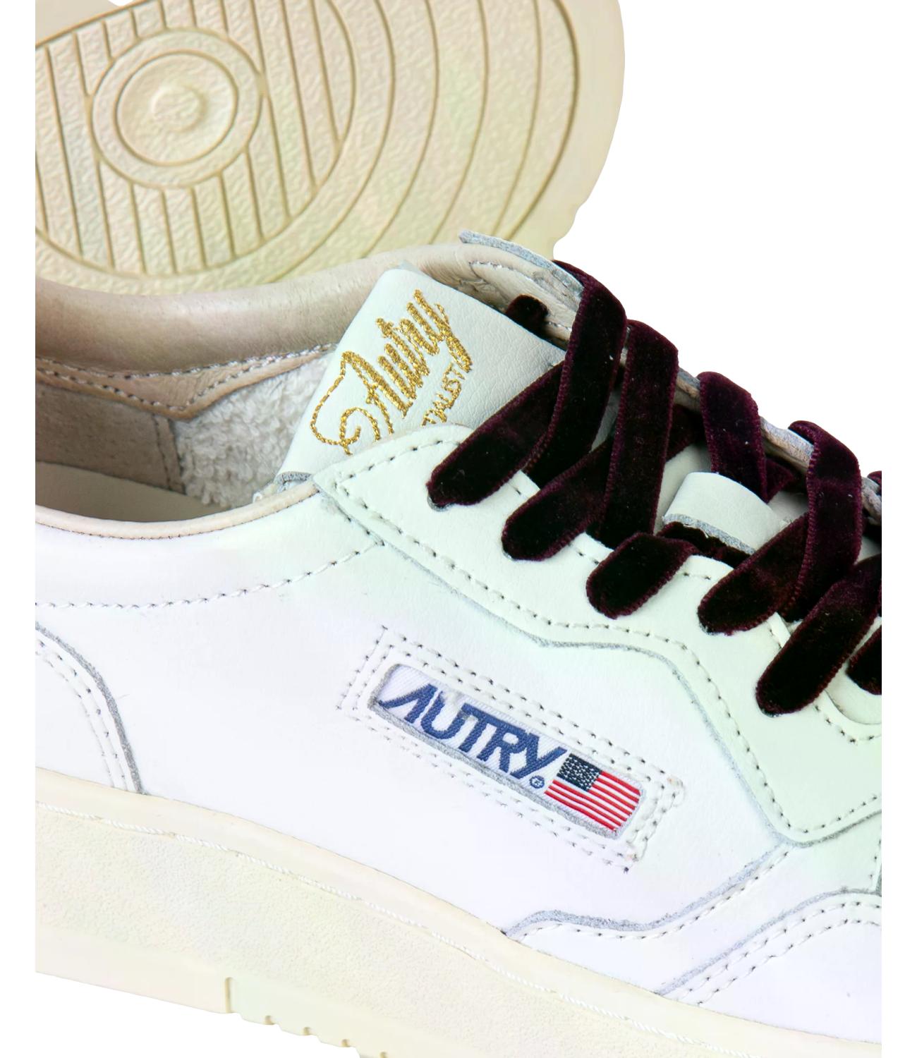 Sneakers Autry AULW VZ01 Donna - Leather/velvet/logo White/fig