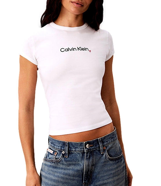 T-Shirt Calvin Klein LV047H835G Donna - Bianco