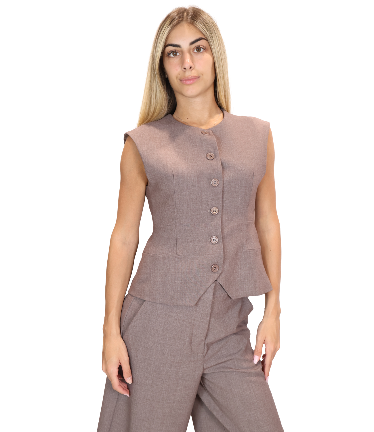Gilet Dixie LAL1YIC Donna - Nocciola