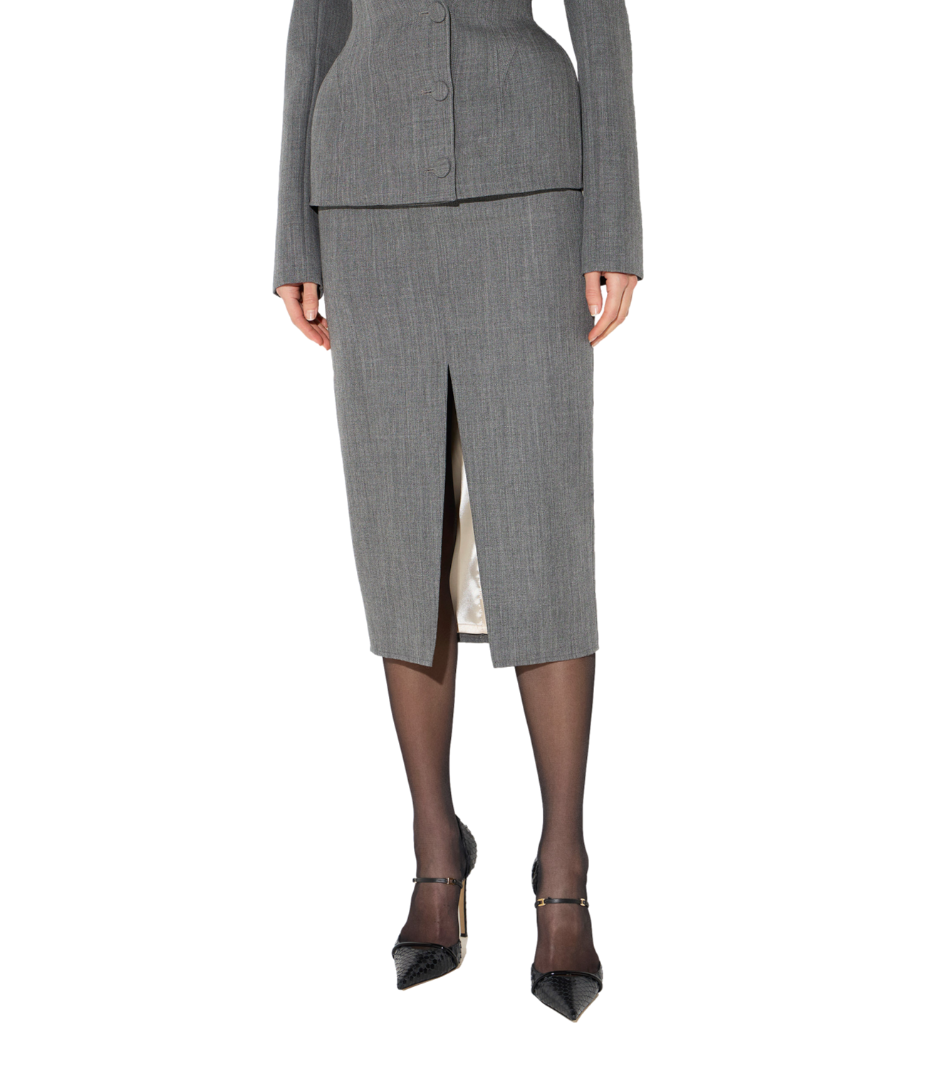 Gonna Elisabetta Franchi GO25467E2 Donna - Grigio Melange