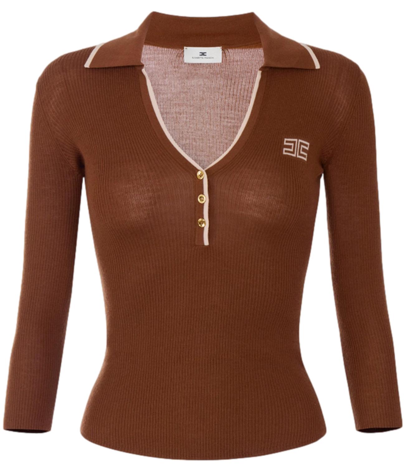Maglia Elisabetta Franchi MK17B66E2 Donna - Sigaro/nude
