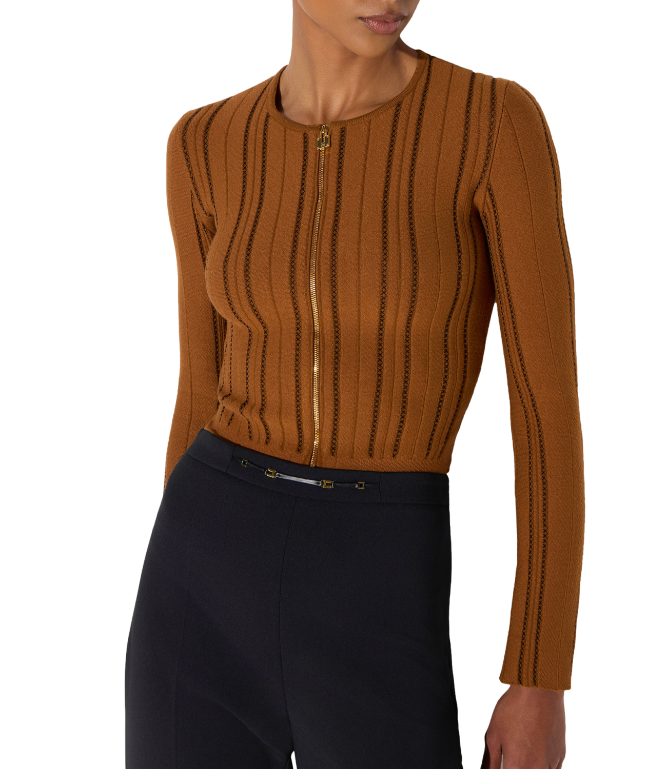 Maglia Elisabetta Franchi MK38Q67E2 Donna - Sigaro/nero
