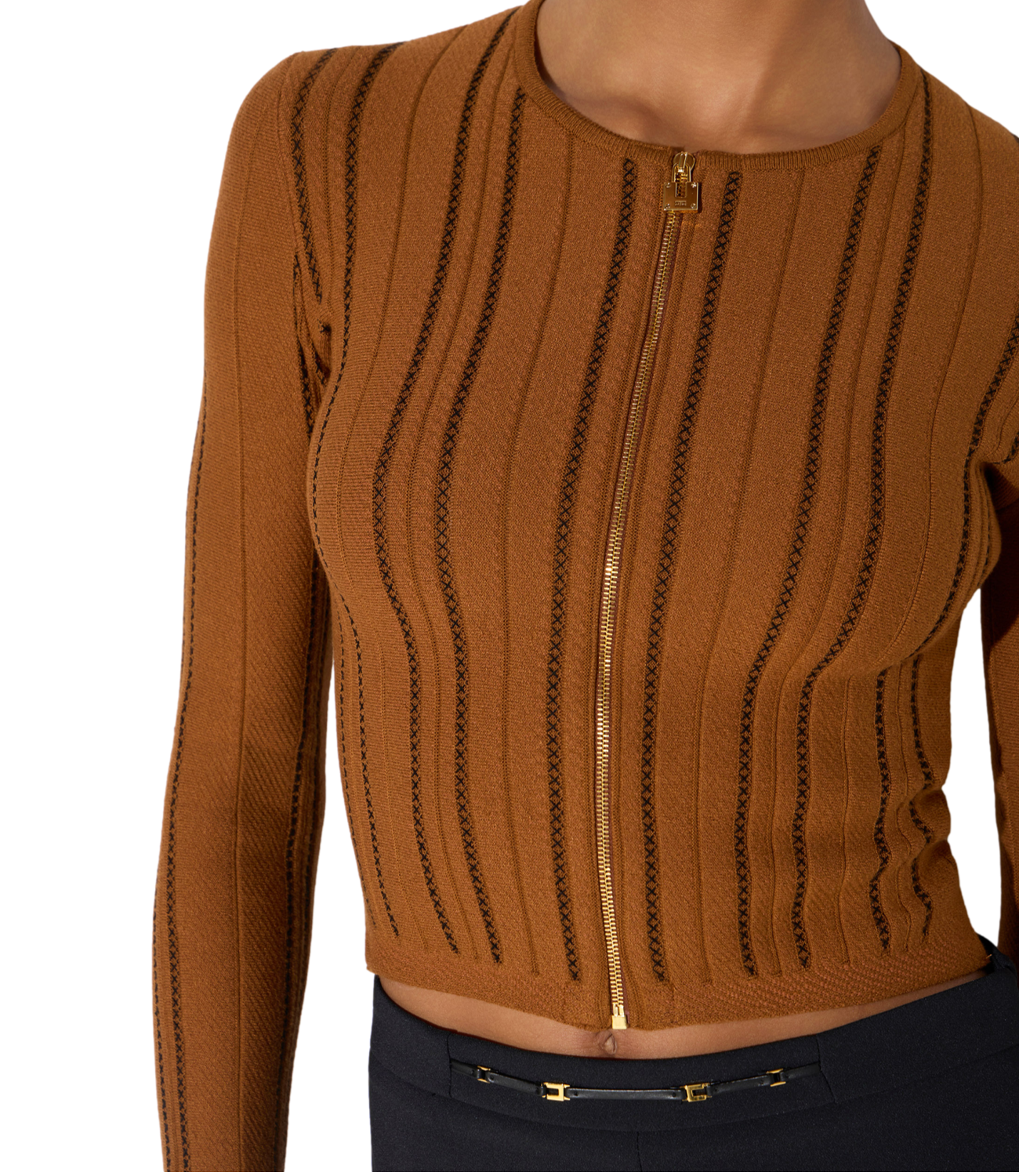 Maglia Elisabetta Franchi MK38Q67E2 Donna - Sigaro/nero