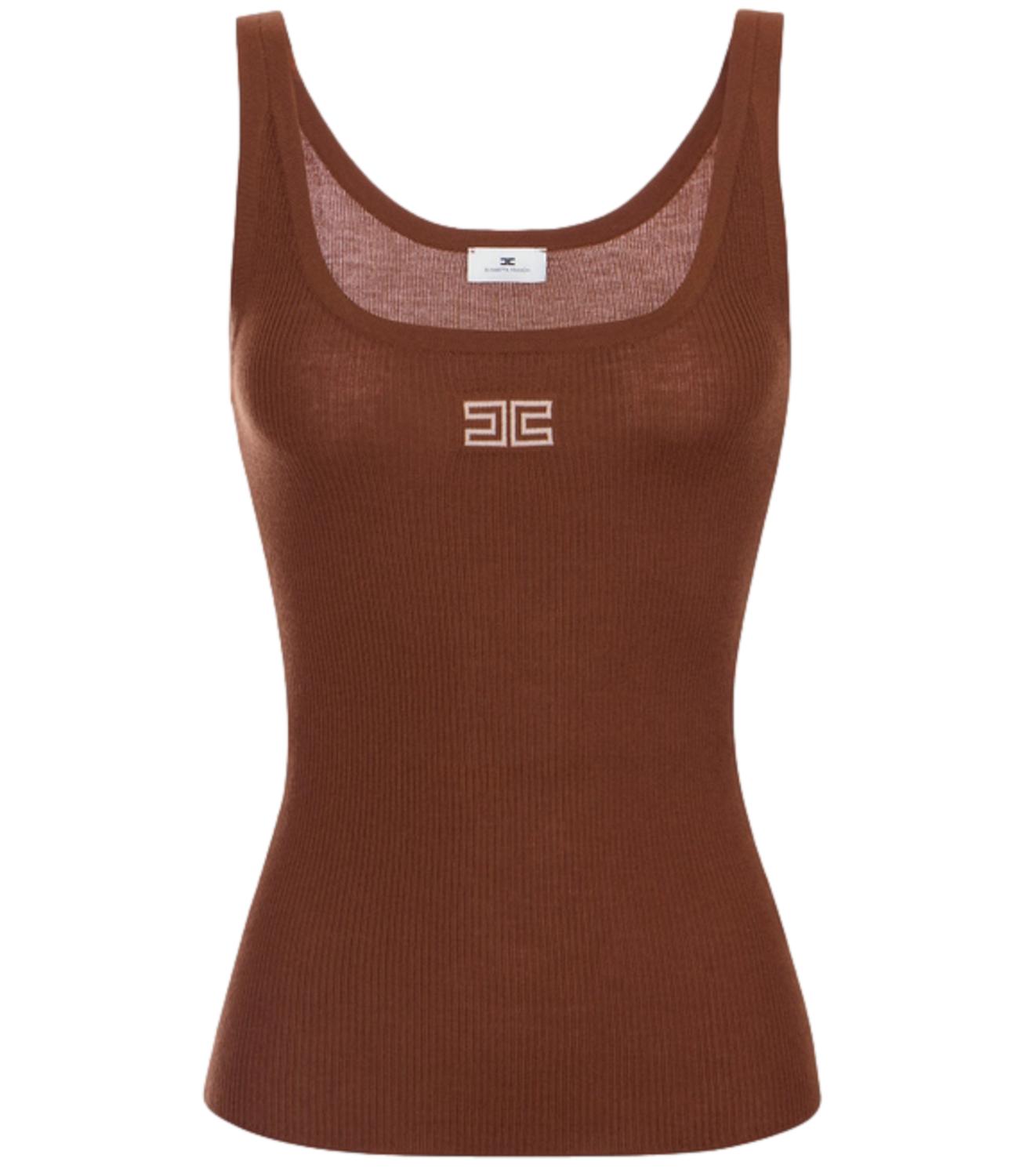 Top Elisabetta Franchi TK03B66E2 Donna - Sigaro/nude